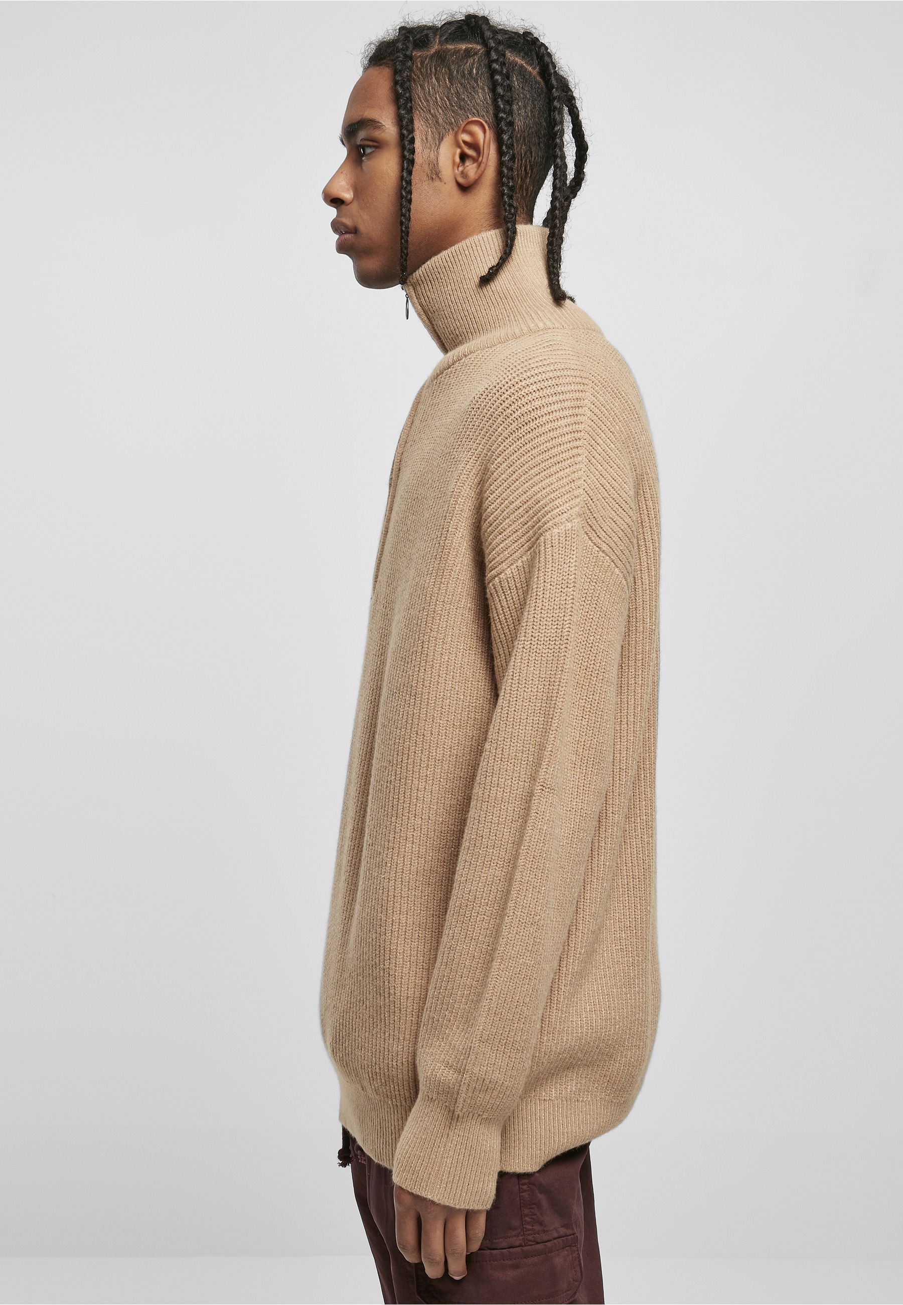 URBAN CLASSICS Sweater »Urban Classics Herren Oversized Knitted Troyer«, 1 Stk.
