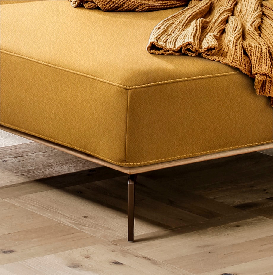 W.SCHILLIG Ecksofa »run, Designsofa mit tollem Sitzkomfort, L-Form«, mit Holzsockel, Füße in Bronze pulverbeschichtet, Breite 299 cm