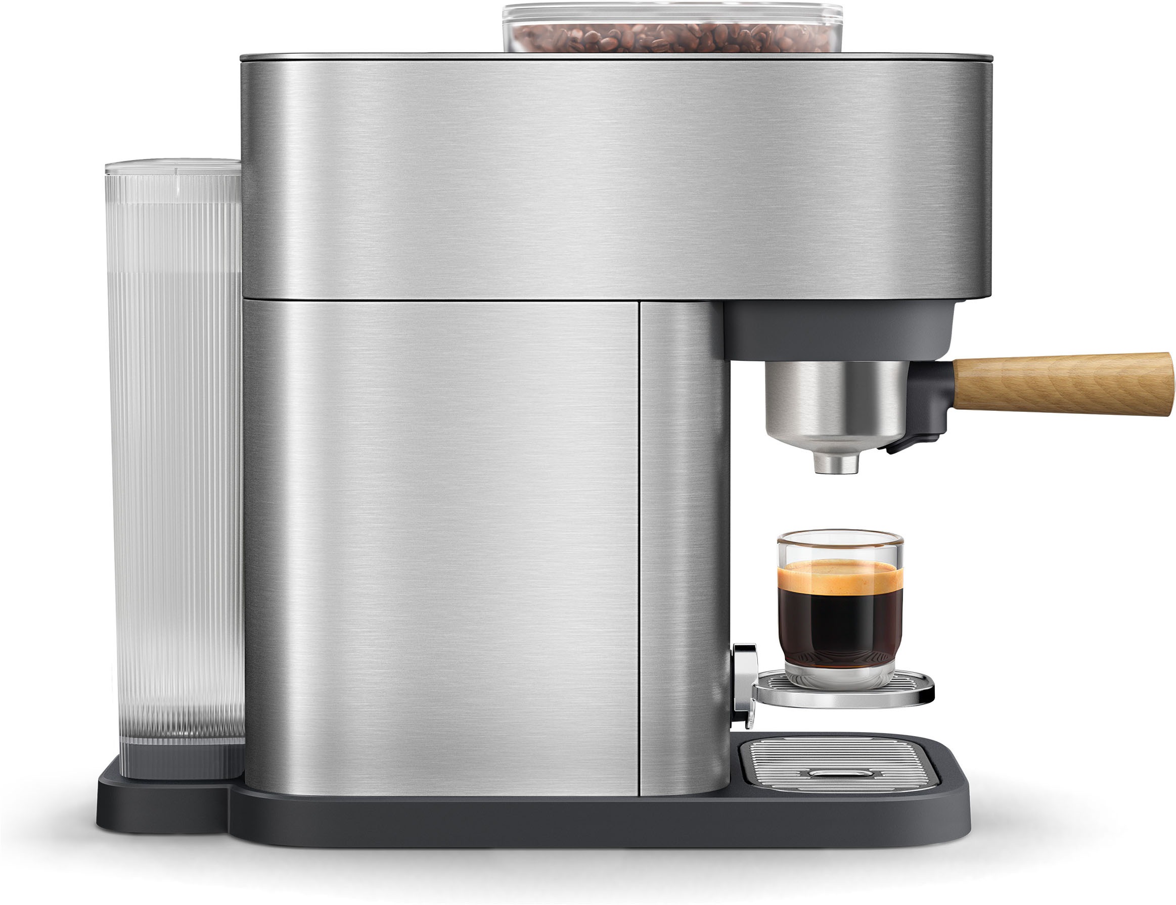 PHILIPS baristina Espressomaschine »Plus in Edelstahl BAR500/00 mit Mahlwerk für ganze Bohnen« Iced Coffee Funktion, 16 bar Pumpendruck, Edelstahl/Eschenholz