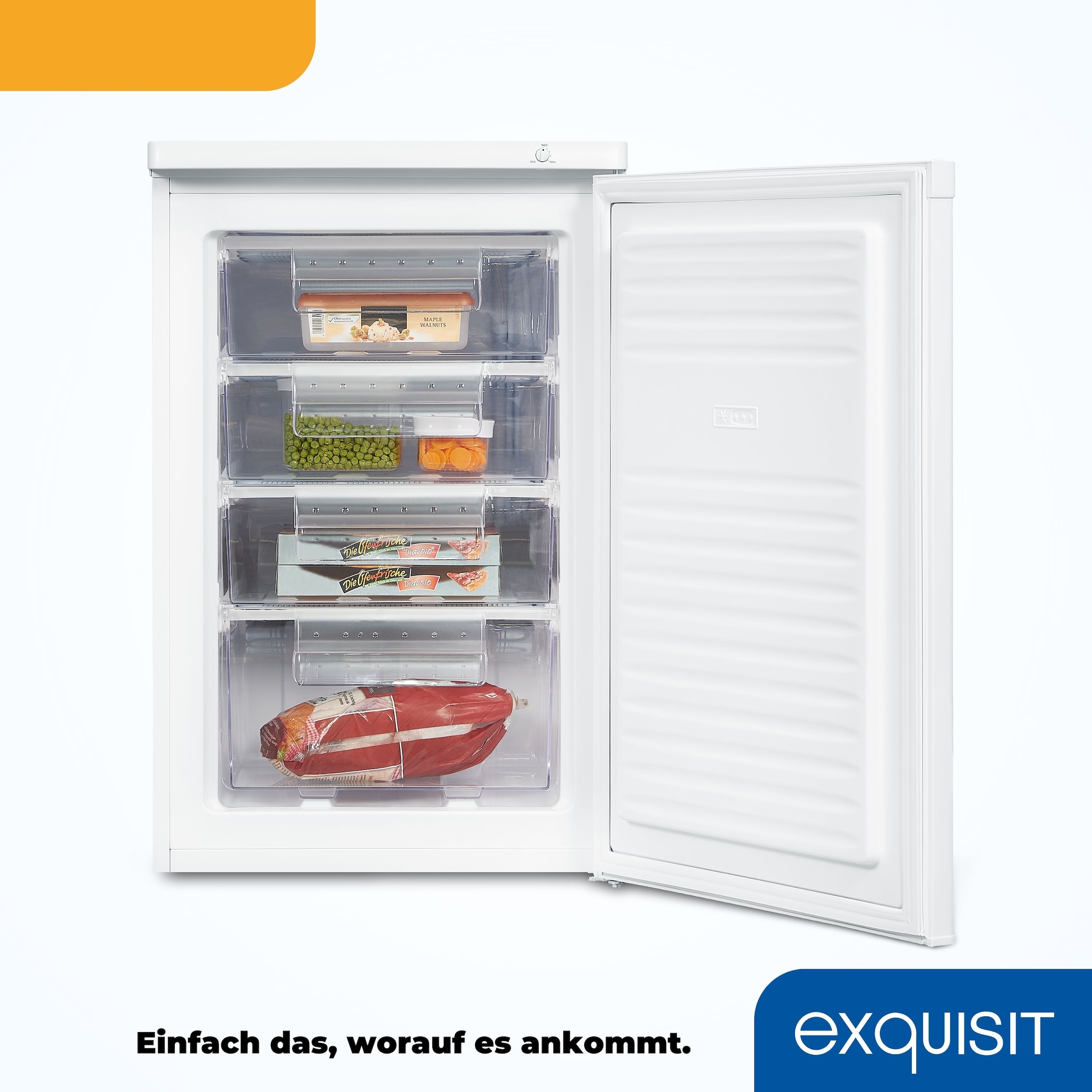 exquisit Gefrierschrank »GS12-040E weiss«, 85,5 cm hoch, 55,0 cm breit, 91 L Volumen, 4 Sterne Gefrieren