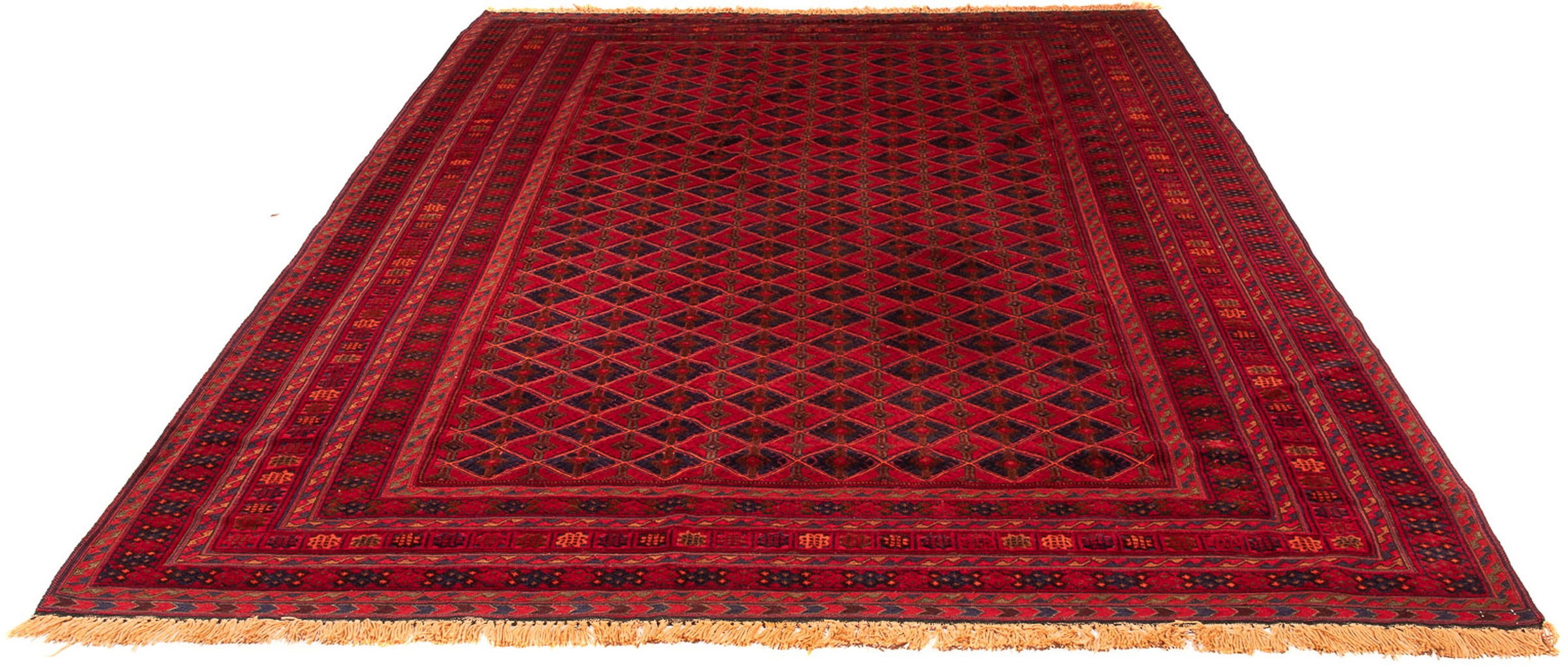 Orientteppich »Afghan - Buchara - 283 x 208 cm - dunkelrot«, rechteckig, Wohnzimmer,...
