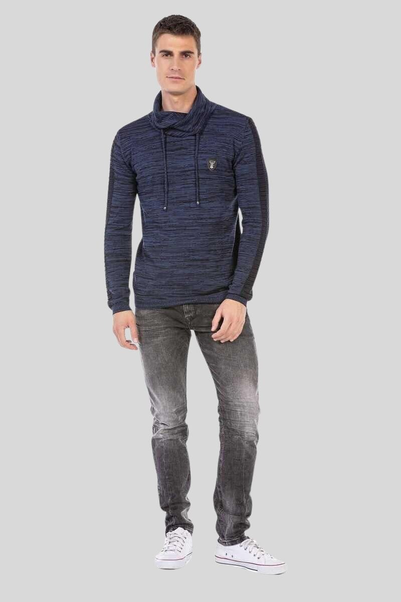 Cipo & Baxx Schalkragenpullover "Pullover", 1 Stk. mit Schalkragen günstig online kaufen