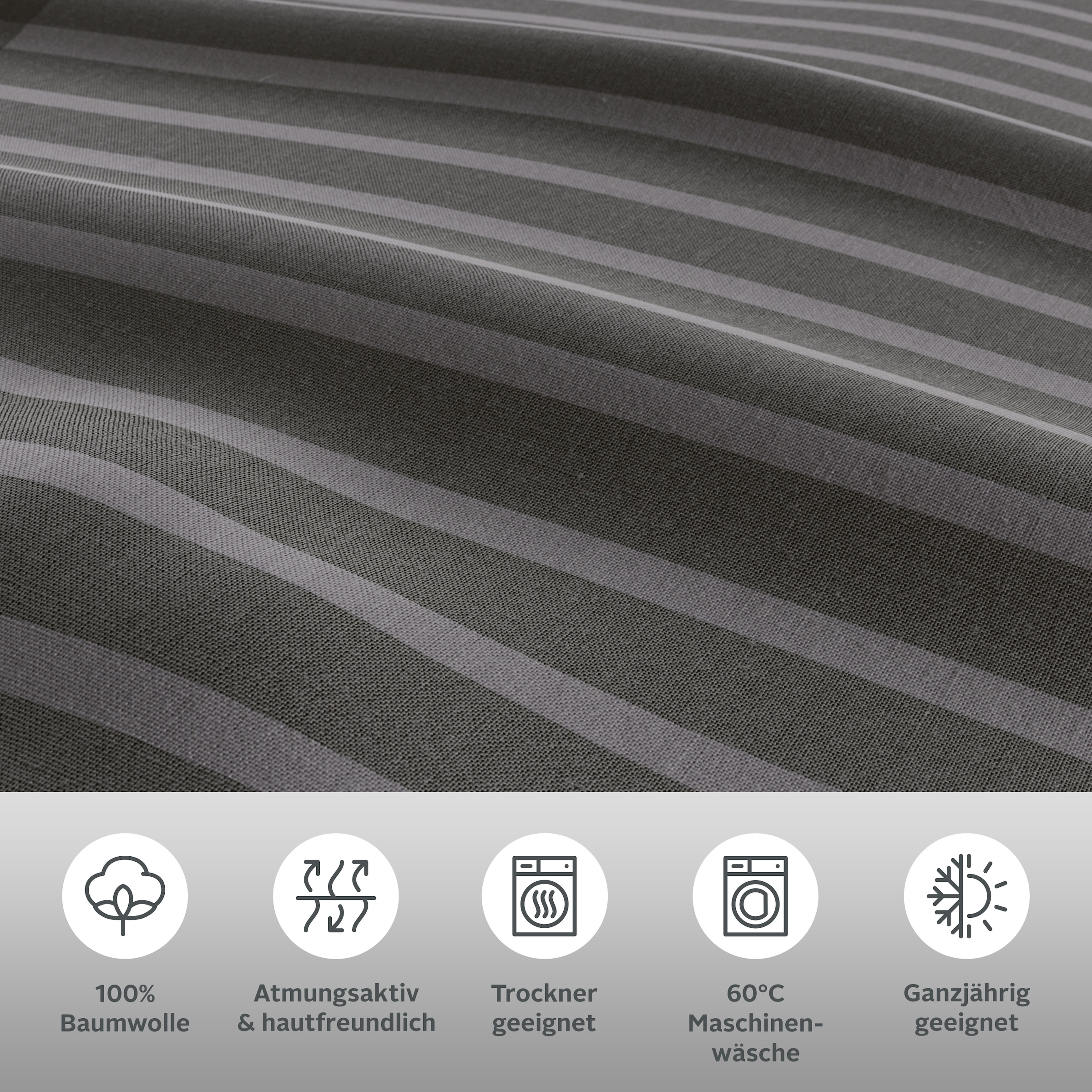 my home Bettwäsche »Philine« 2 Stk. tlg. mit modernen Streifen, Bettwäsche aus Baumwolle, ab Gr. 135x200 cm