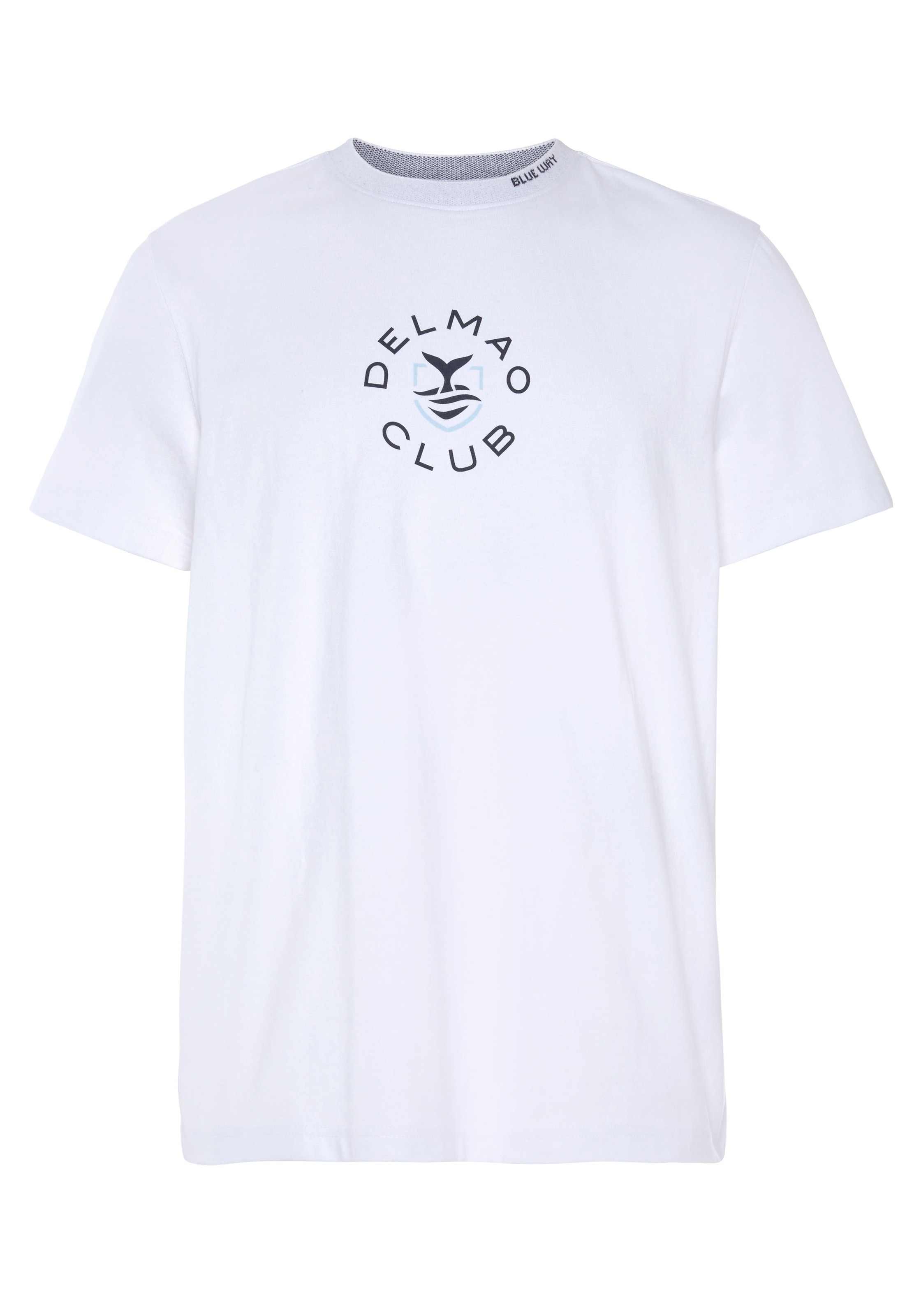 DELMAO T-Shirt, mit Brustprint und Schriftzug am Halsausschnitt-NEUE MARKE!
