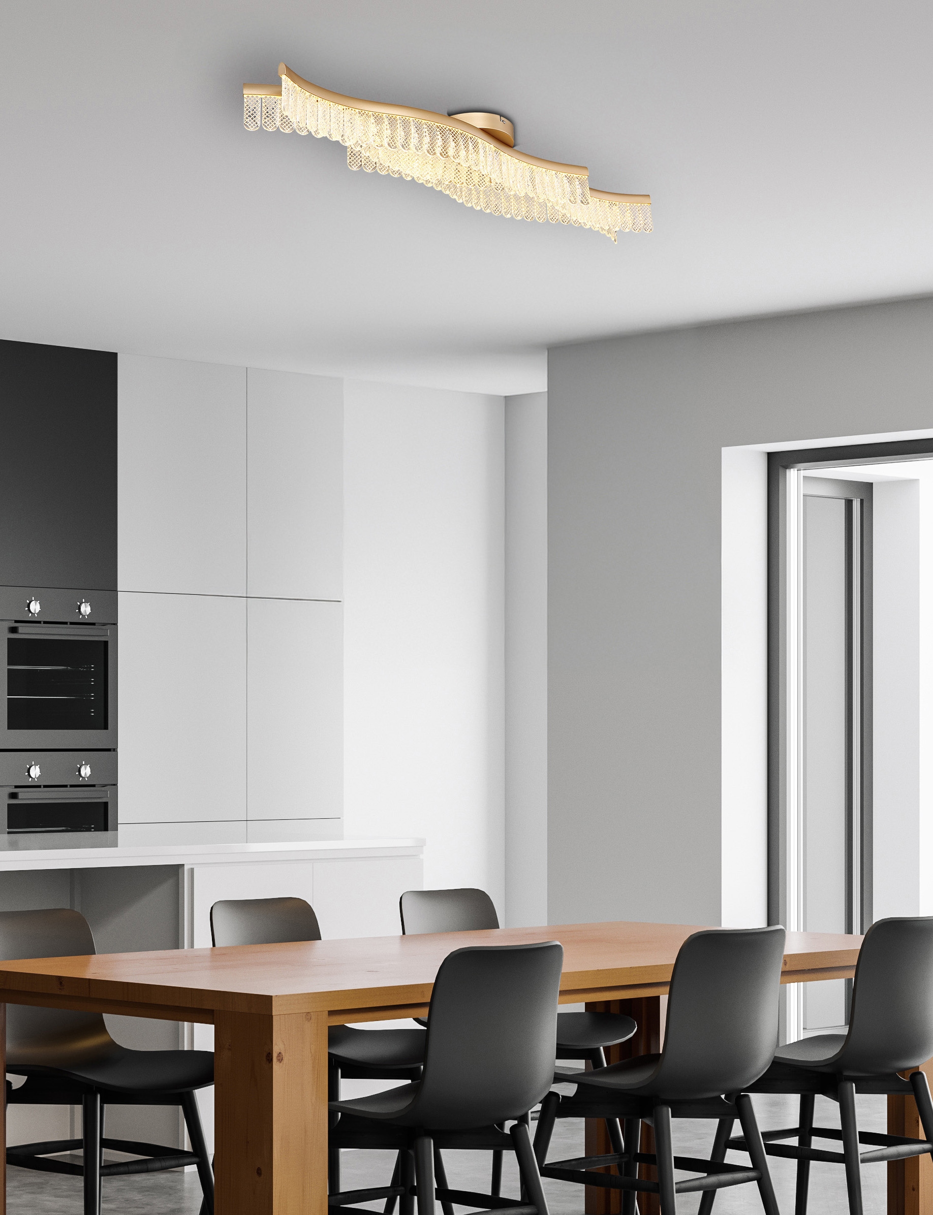 GLOBO LIGHTING LED Deckenleuchte »JULIET«, Leuchtmittel LED-Modul | LED fest integriert, Deckenlampe/goldfarben/3200K/Wohnzimmer/Schlafzimmer/Flur