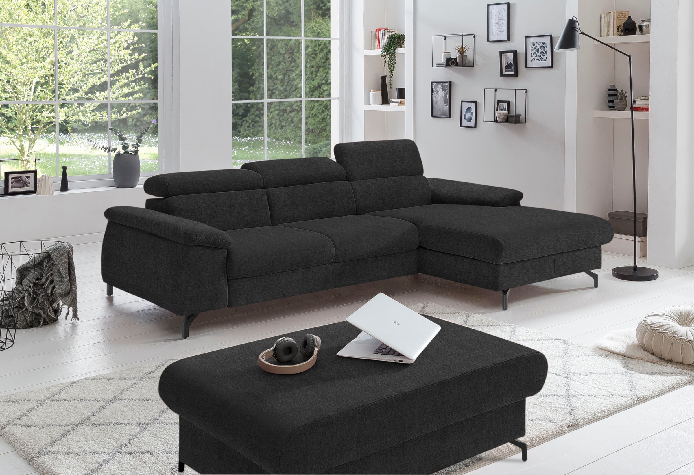 COTTA Ecksofa "Kitty L-Form, B: 242 cm" mit Kopfteilverstellung, optional B günstig online kaufen