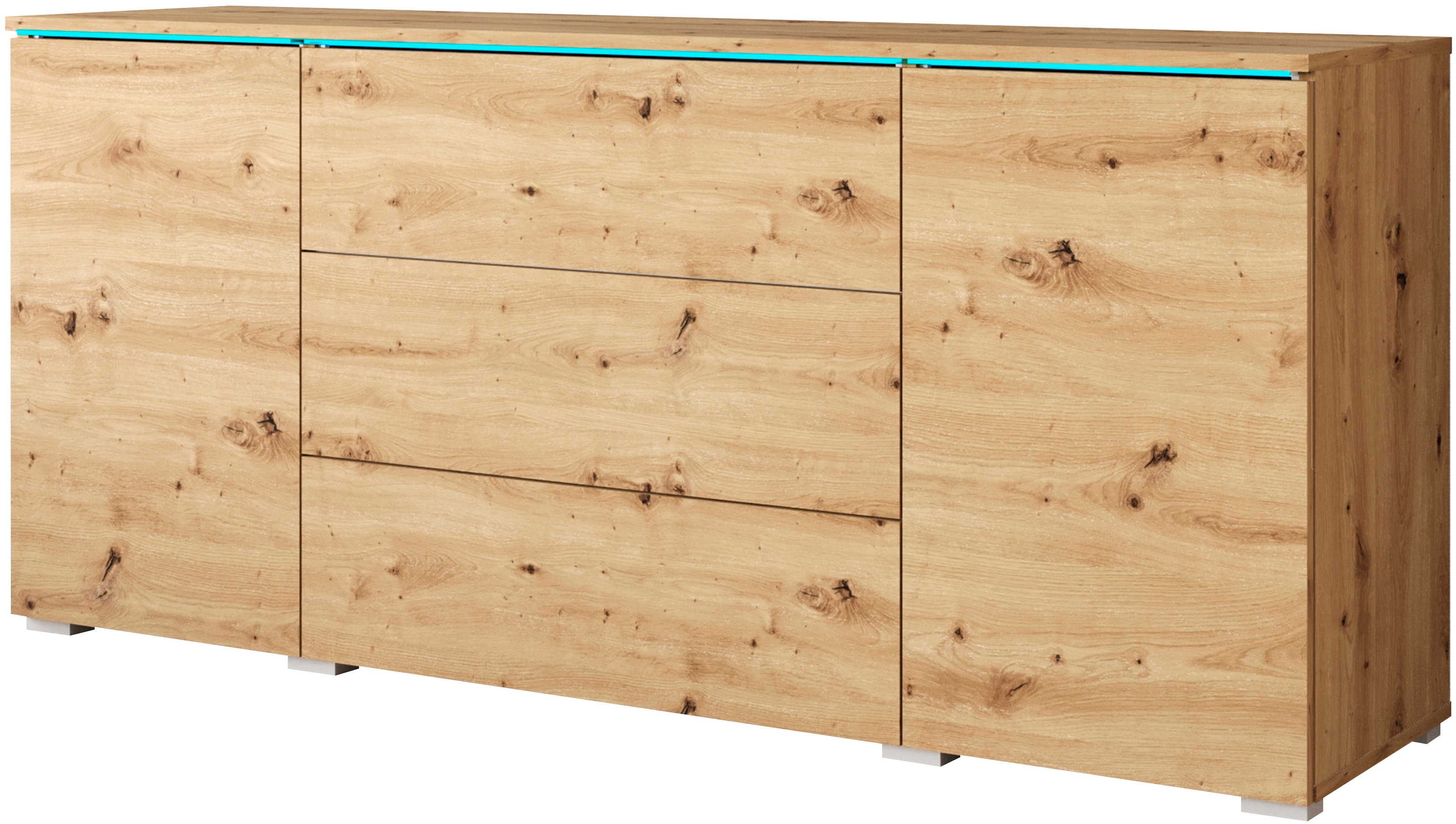 Home affaire Sideboard "VERA, grifflos" verstellbare Einlegeböden, Wahlweise mit oder ohne Beleuchtung
