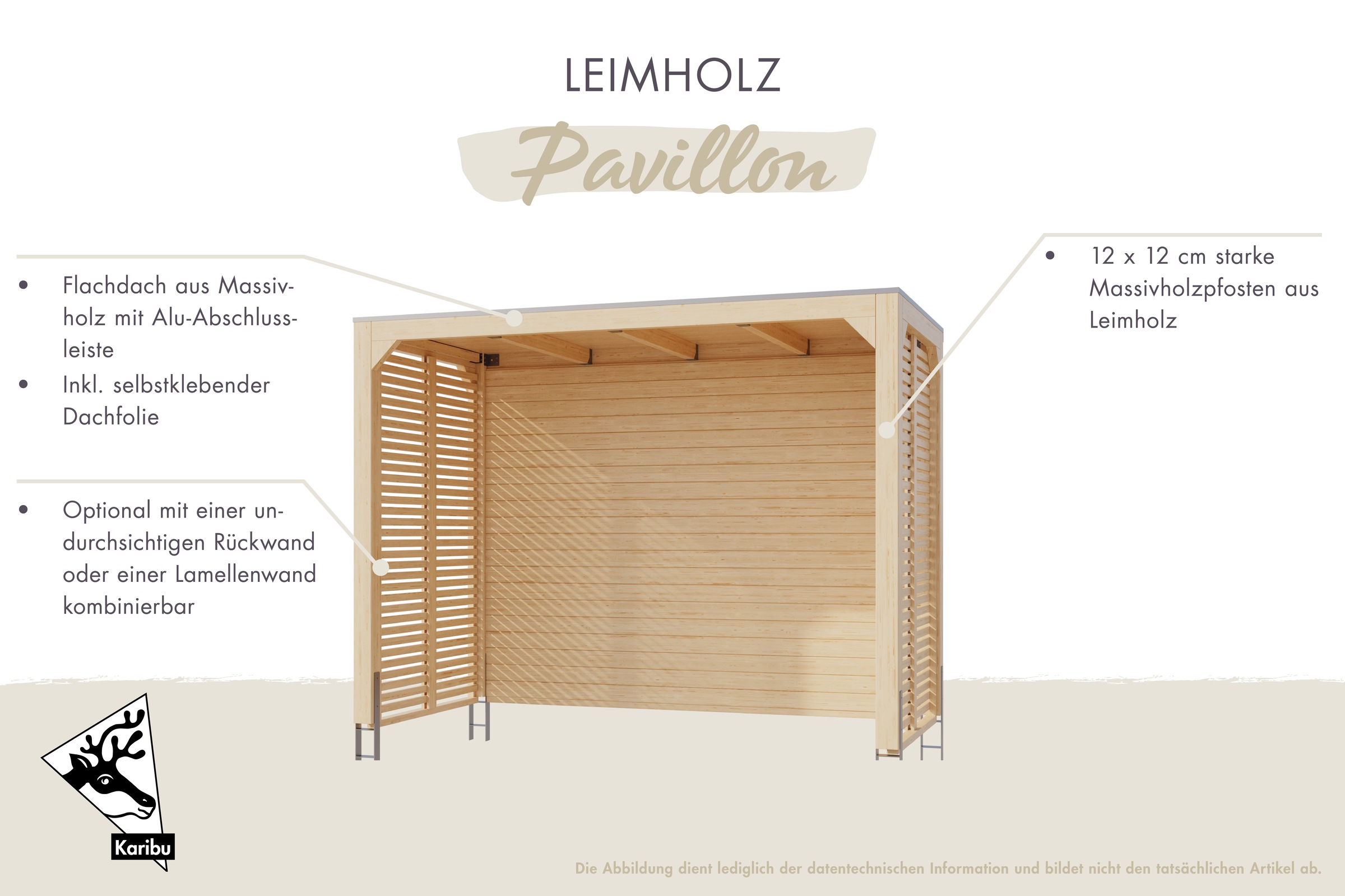 Karibu Pavillon "Gordon", BxTxH: 320x160x239 cm, ohne Seitenteile und Rückw günstig online kaufen