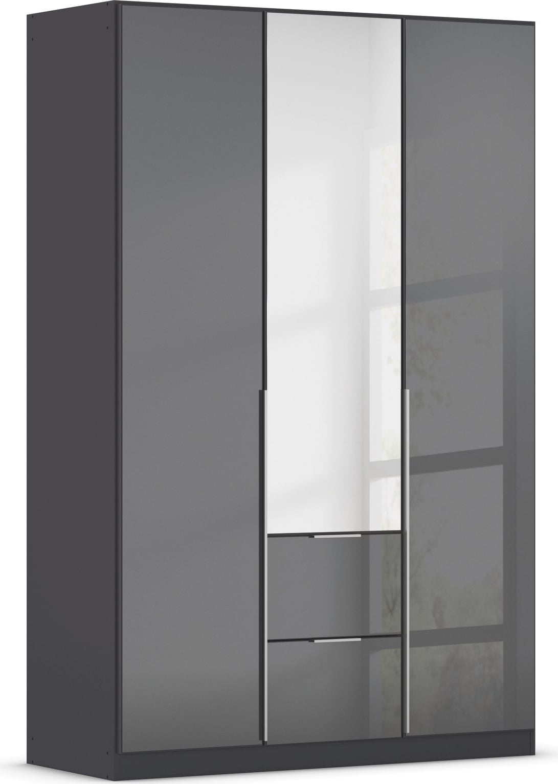 OTTO home Drehtürenschrank "Kleiderschrank Kleiderschränke Schrank Garderobe AGORDO mit Glasfront" in zwei Griff-Farben, Breiten 91-360 cm, mit Außenschubkästen, in 7 Breiten und 2 Höhen MADE IN GERMANY