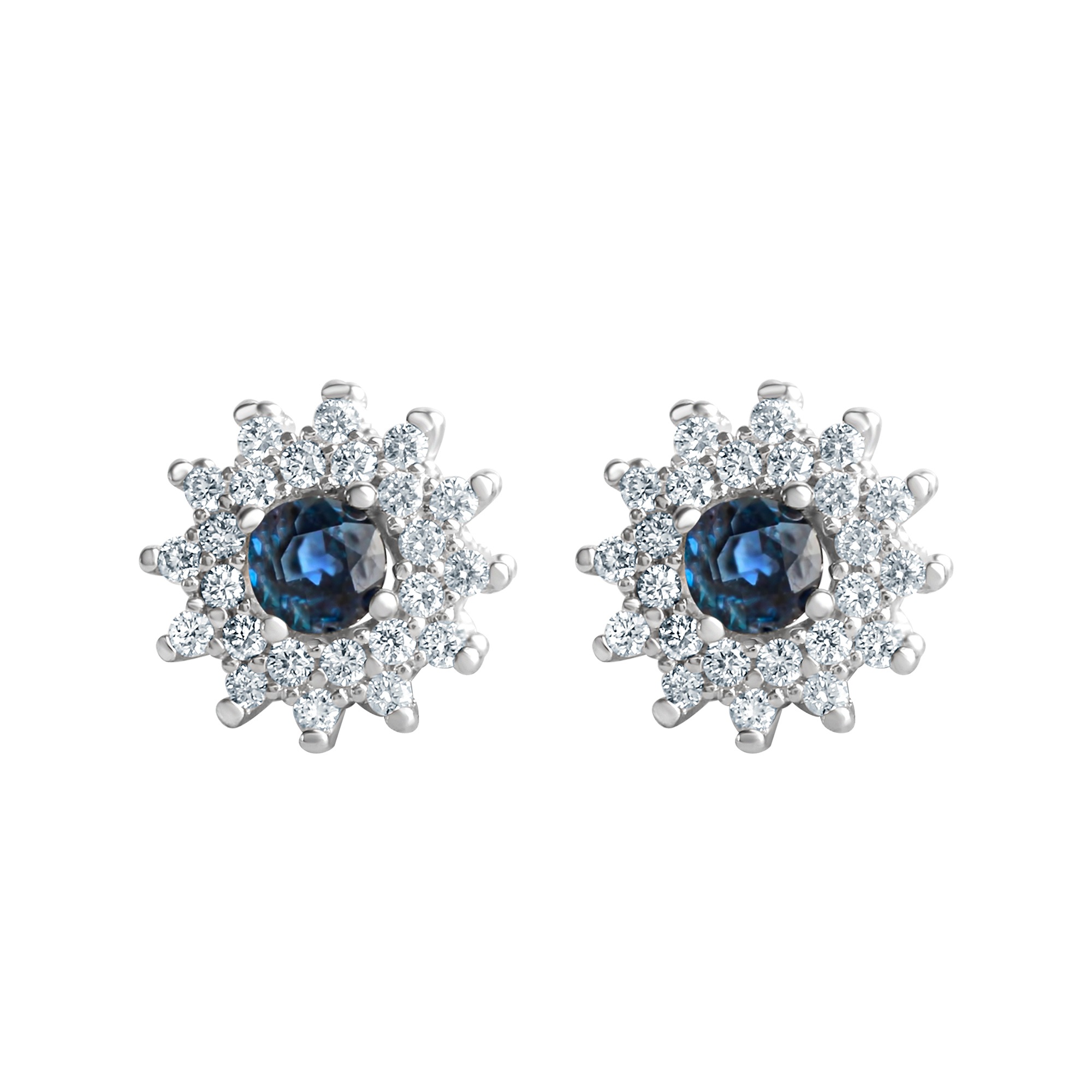 Paar Ohrstecker OROLINO "Gold 585 mit Brillanten 0,22ct. und Safir blau", silber (silbergrau, blau), Ohrringe, Damen, one-size, 0,24 SI = kleine Einschlüsse, Gold 2