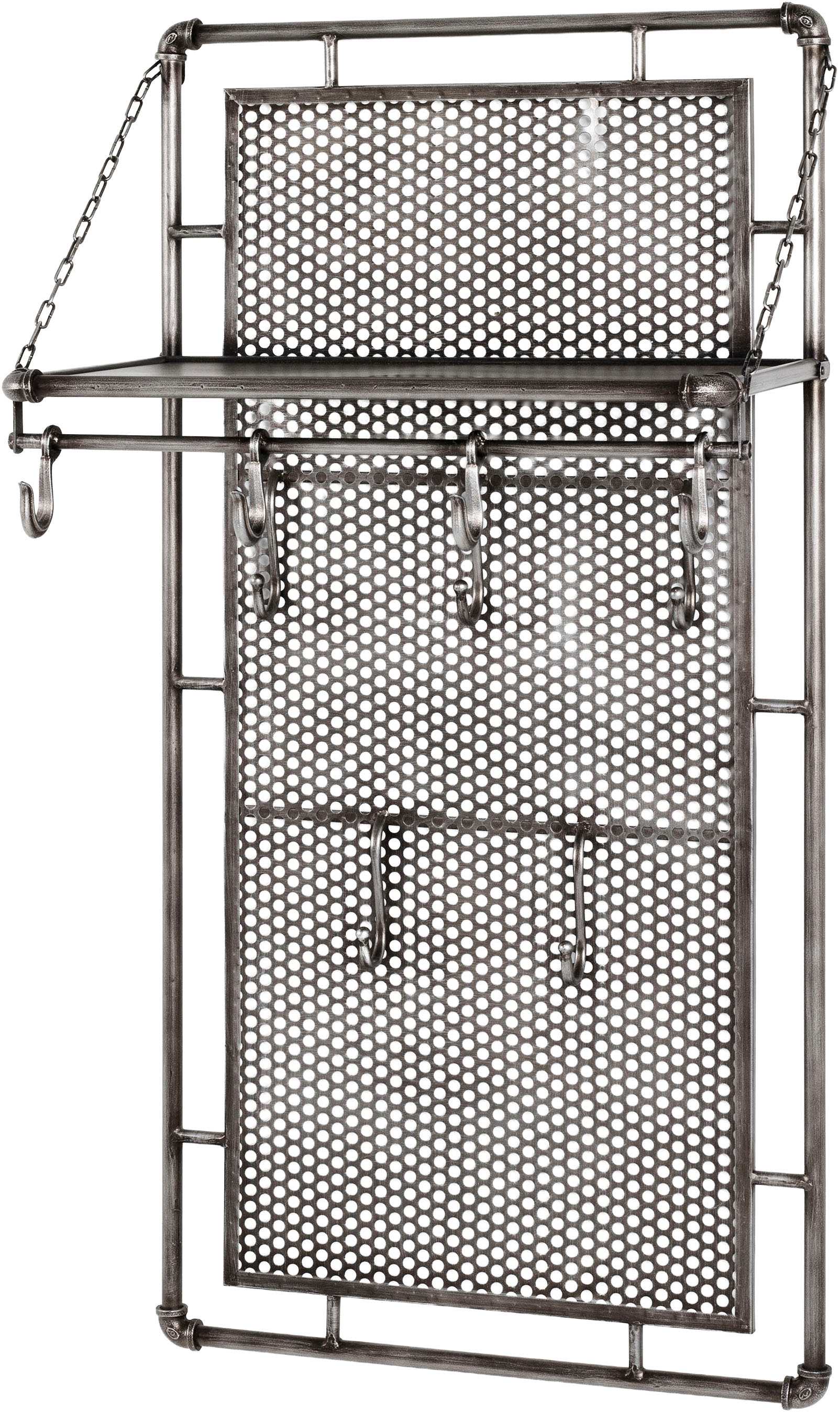 HAKU Garderobenhaken »Flurgarderobe, Garderobe, Garderobenhaken, Garderobenleiste,« rechteckig - aus Metall Anthrazit - B/T/H 60/35/120 cm