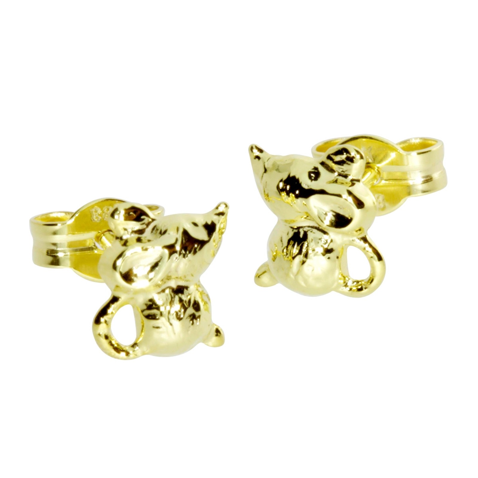 Paar Ohrstecker OSTSEE-SCHMUCK "- Mäuschen - Gold 333/000 -" Gr. 7, gold (gold 333, goldfarben, gelb), Ohrringe, Damen, Gelbgold 333