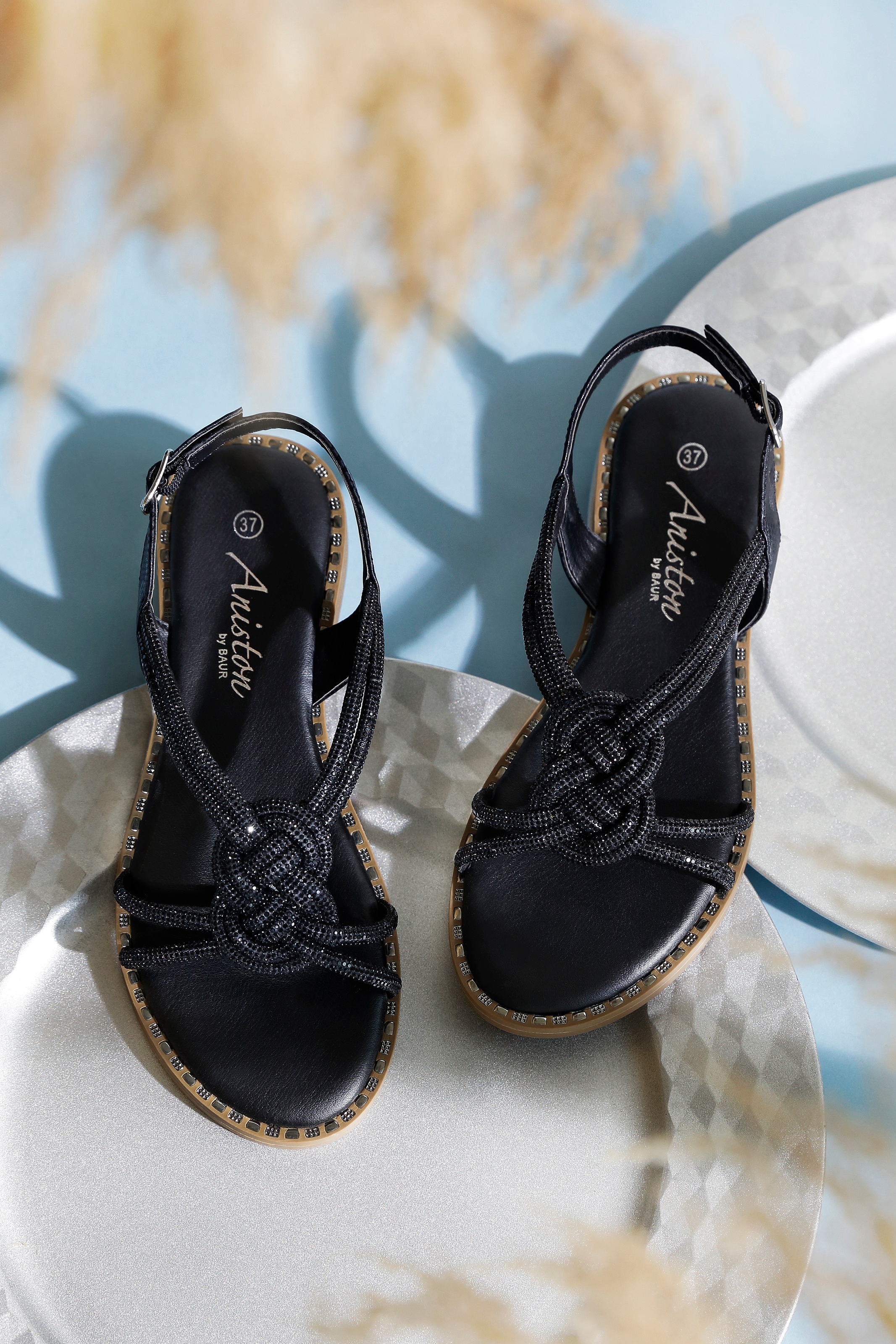 Aniston SHOES Sandale Sommerschuh, Riemchensandale mit Glitzerdetails - NEU günstig online kaufen