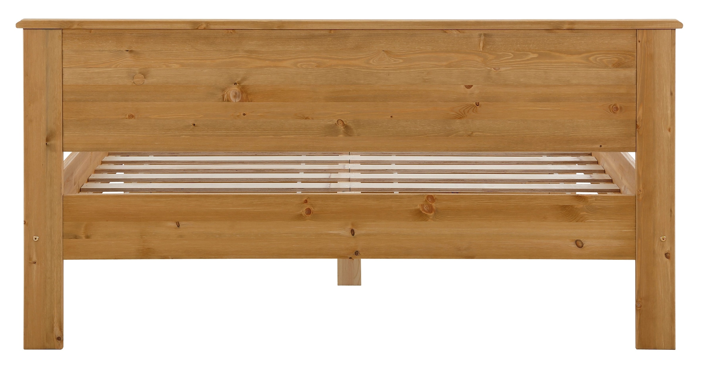 Home affaire Massivholzbett »Madrid, Landhausstil, hohe Belastbarkeit!«, (Breite/Belastbarkeit 180cm/220 KG, 160cm/200 KG, 90cm/=120 KG), aus FSC®-zertifizierter Kiefer, INKLUSIVE Rollrost, Kassettenoptik