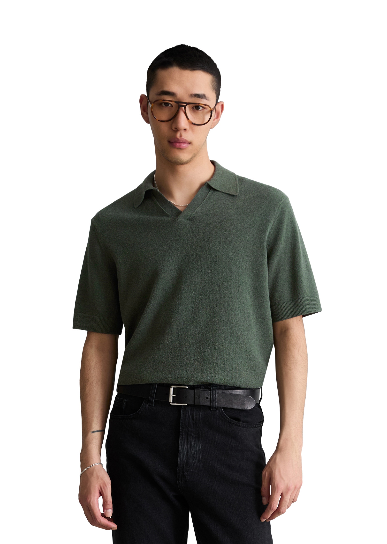 Marc OPolo DENIM Poloshirt "aus strukturiertem Bio-Baumwoll-Mix"
