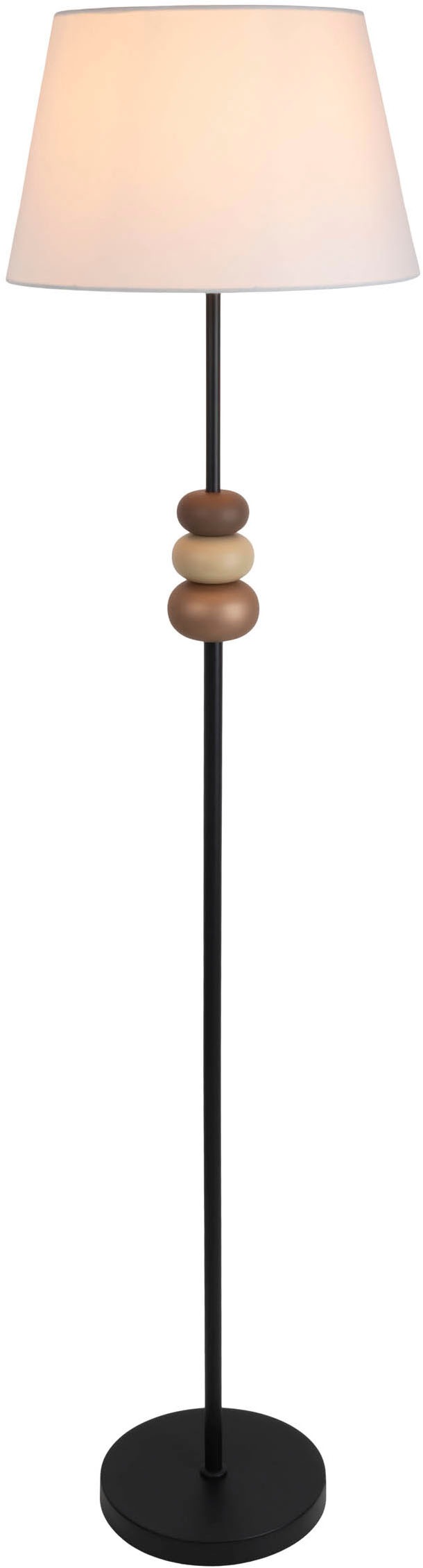 näve Stehlampe »Elina«, 1 flammig, Leuchtmittel E27 | ohne Leuchtmittel, H: 155cm, Textilschirm weiß, E27 max. 40W, Zuleitung 180cm schwarz