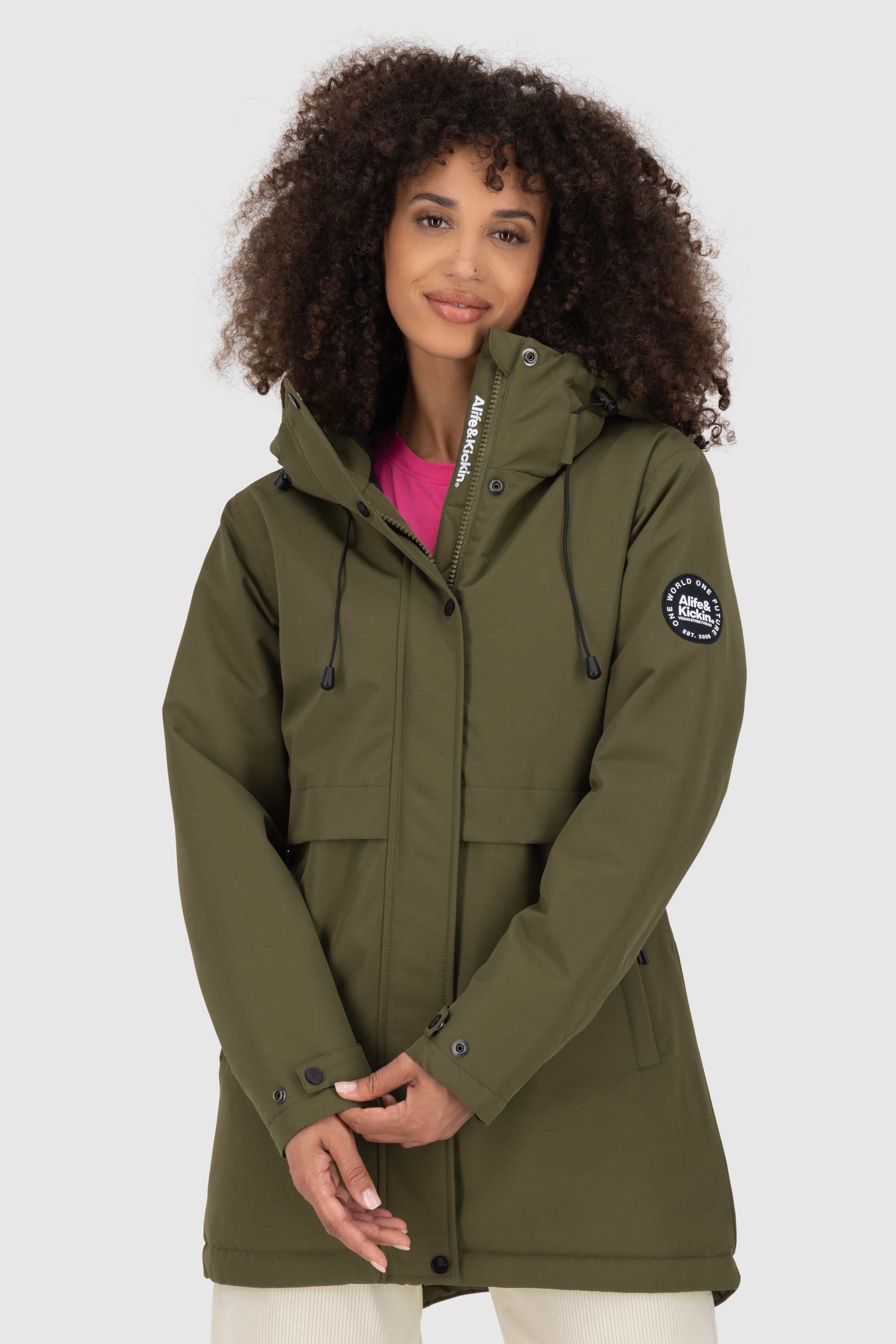 Alife & Kickin Winterjacke »Damen MarlyAK A«, Leicht taillierte Jacke mit Ärmelbündchen und Kapuze