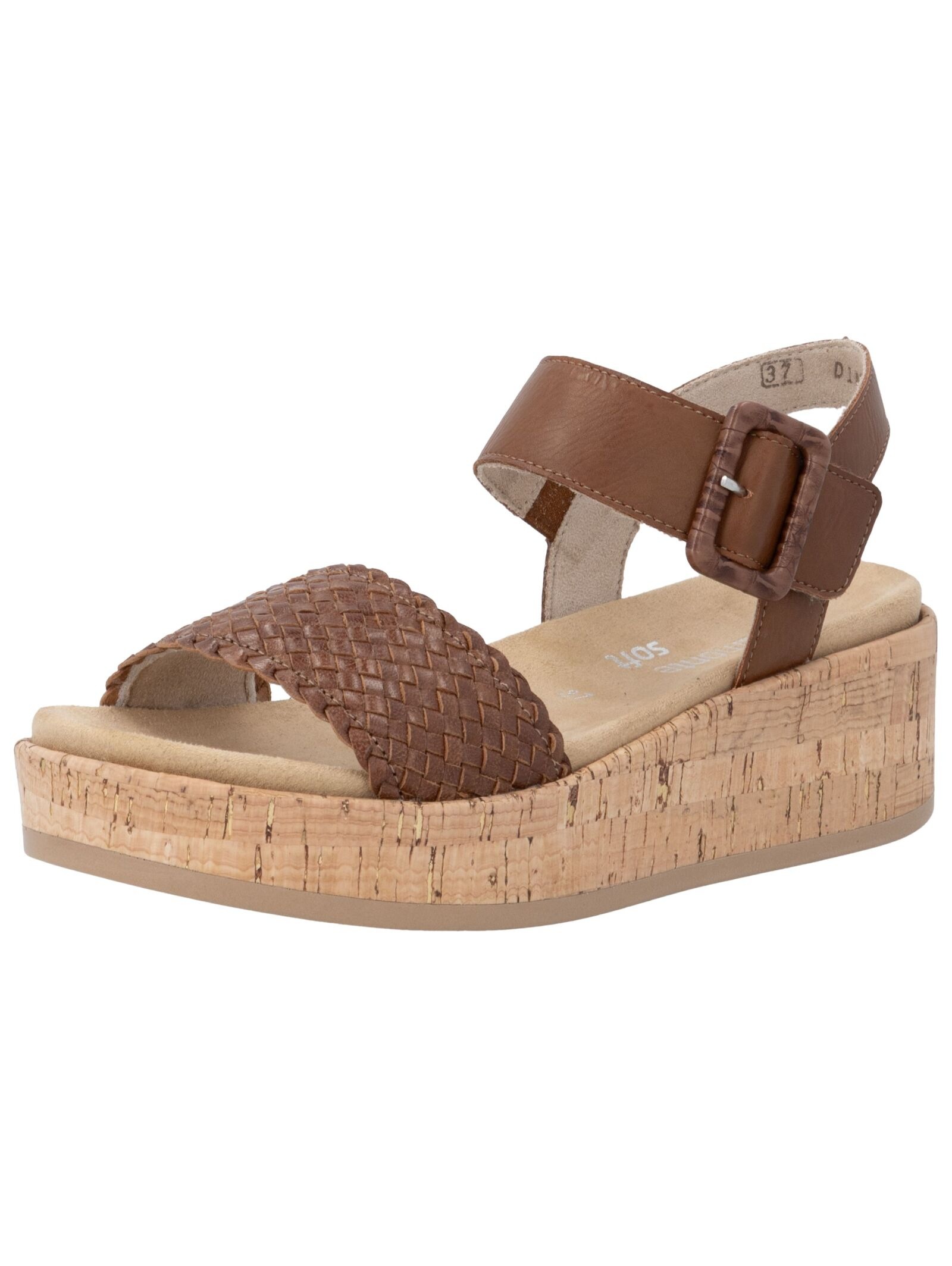 Keilsandalette REMONTE "Remonte Sandalen Lederimitat", Damen, Gr. 36, braun, Lederimitat, Schuhe