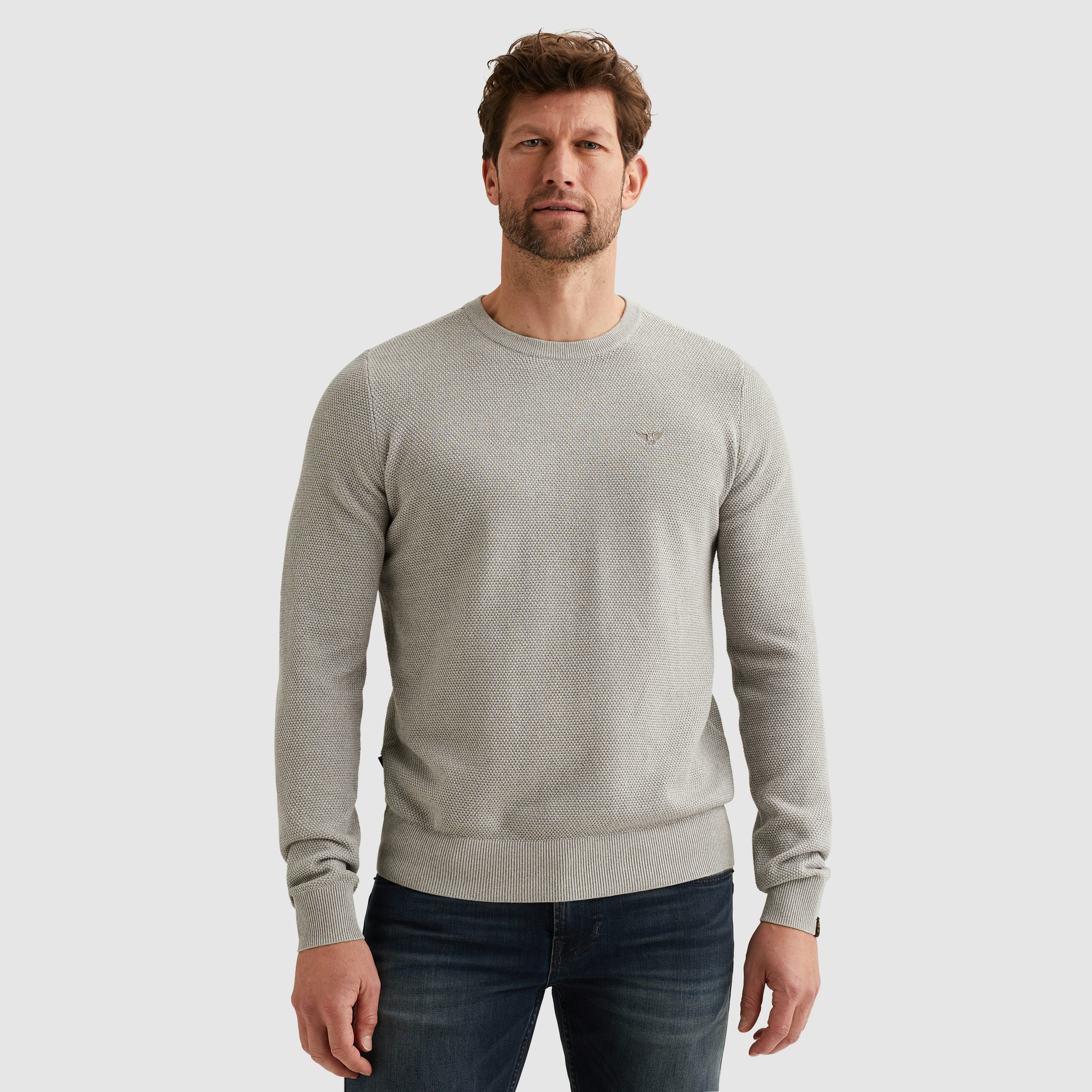 PME LEGEND Rundhalspullover mit Logo Stickerei günstig online kaufen