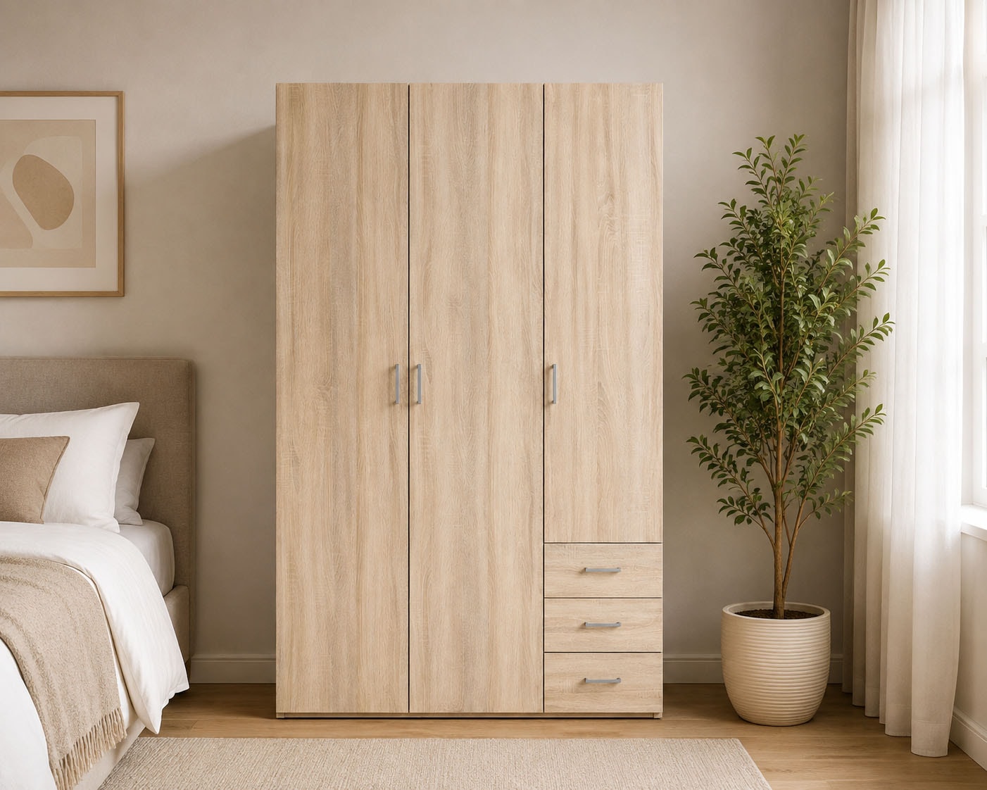 Home affaire Kleiderschrank "Space Drehtürenschrank, Aufbewahrung Kasten Schrank Stauraum" Breite 78, 115,8 oder 154 cm, mit je 3 Schubkästen, innen Einlegeböden