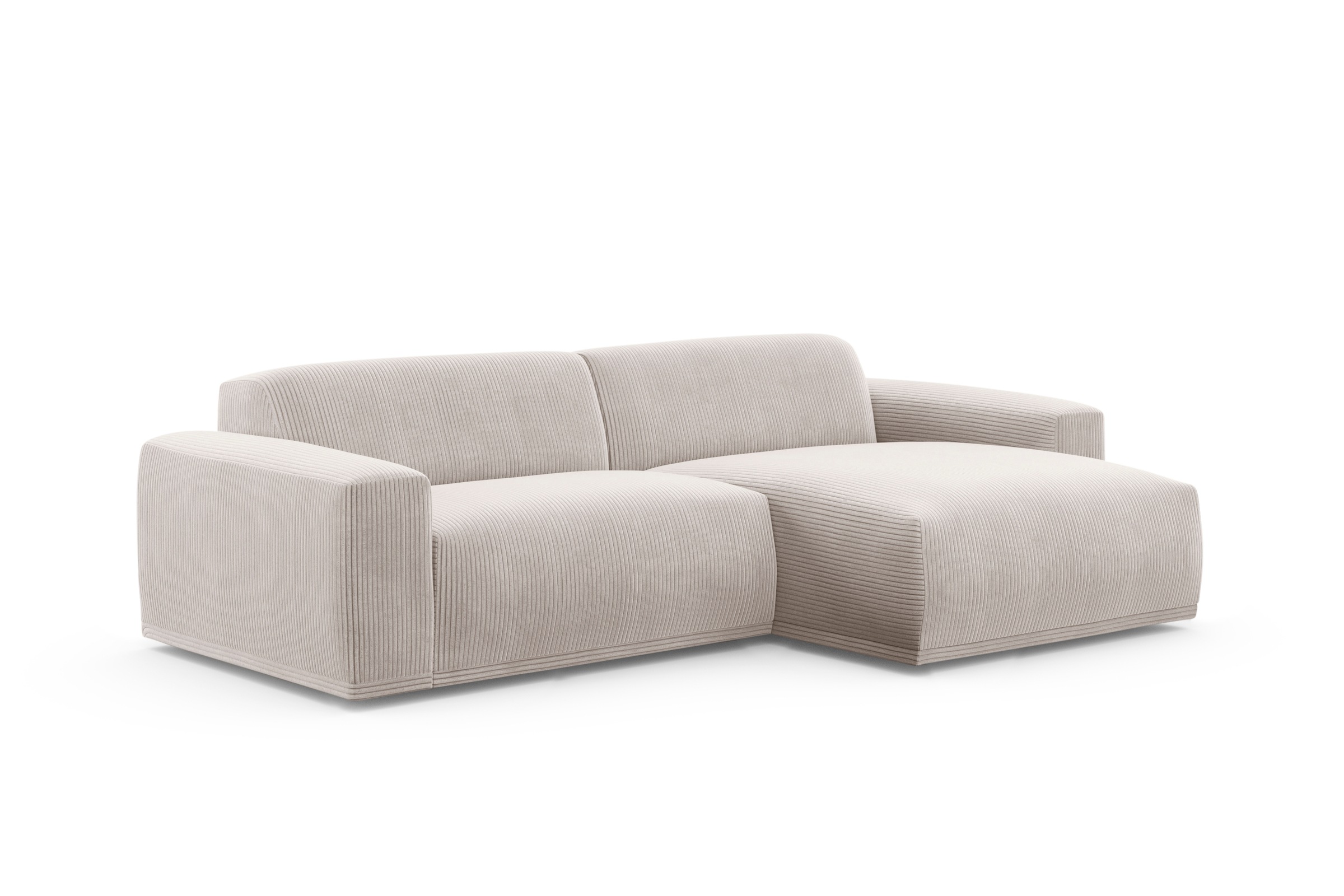 TRENDMANUFAKTUR Ecksofa »Braga, mit hochwertigem Kaltschaum, L-Form, in Cord erhältlich«, (2 St.), modernes Sofa, Couch mit hohem Sitzkomfort, 255/72/160 cm (B/H/T)