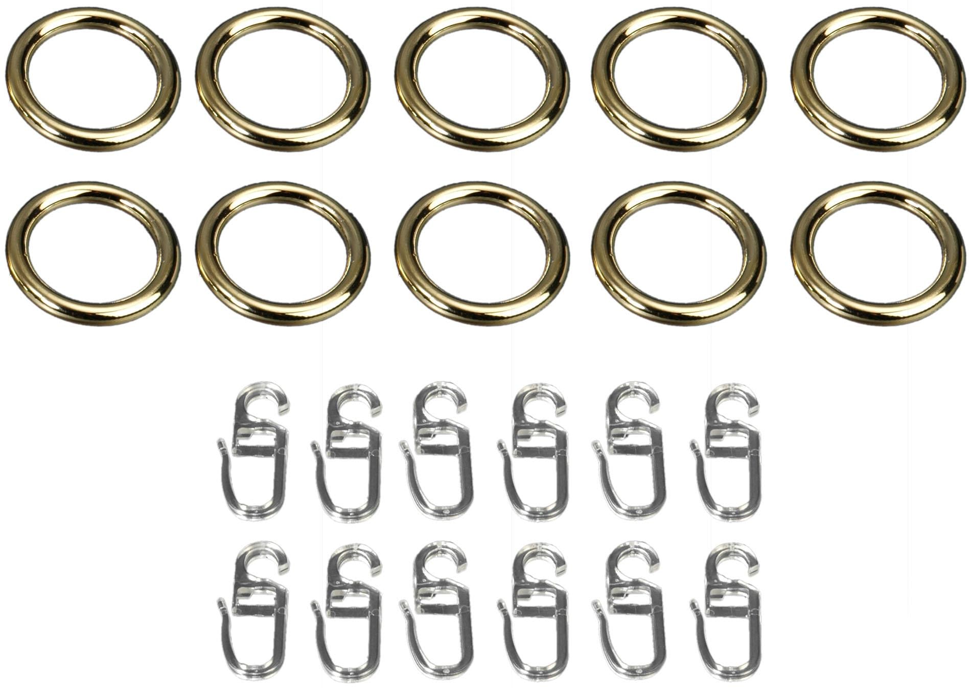 Liedeco Gardinenring, (Set, 10 St., mit Faltenlegehaken), für Gardinenstangen  Ø 20 mm kaufen | BAUR