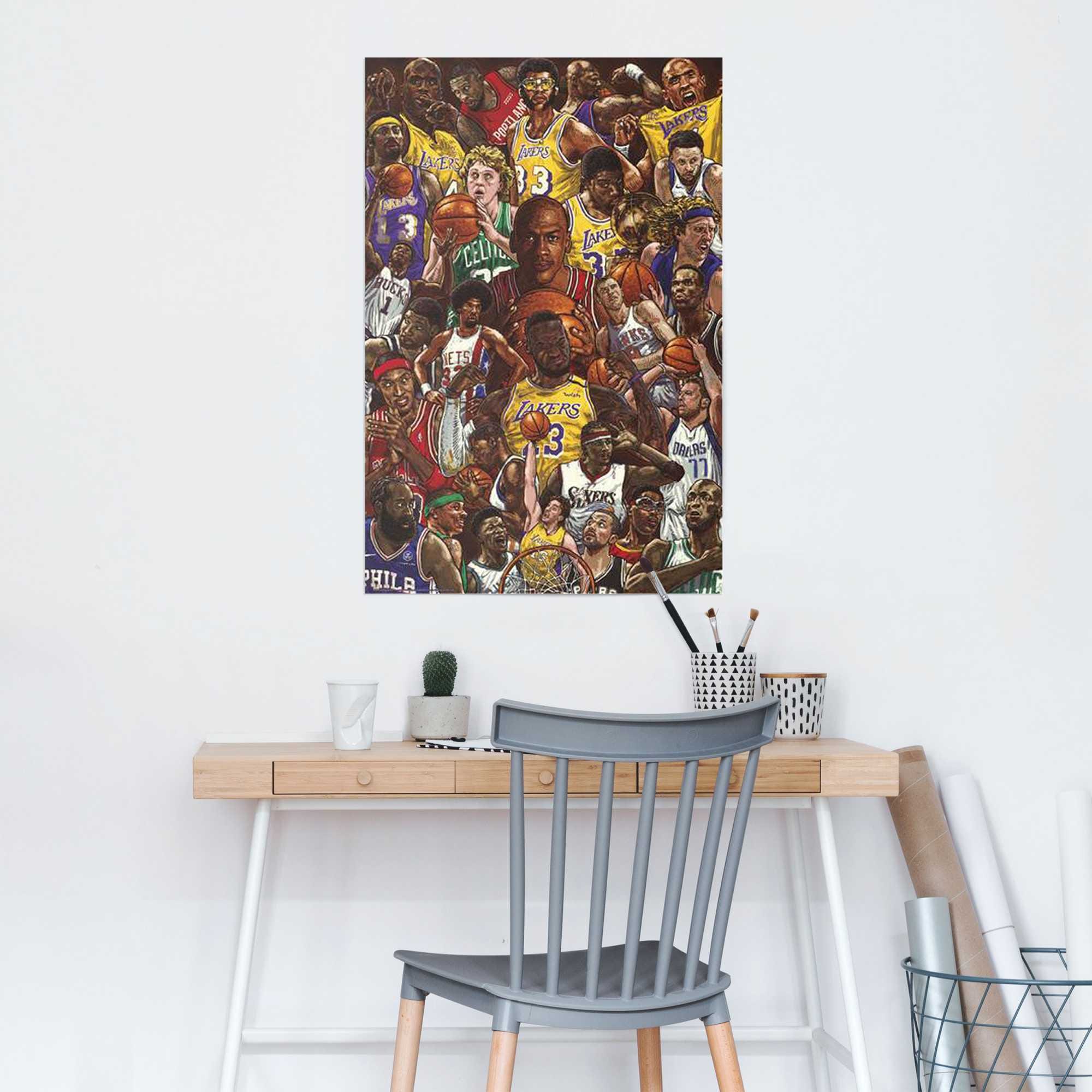 Reinders! Poster »Basketball-Legenden« Sport 1 Stk. tlg. Teenager Zimmer - Mehrfarbig - Bilderdruckpapier - Sport - 61x91,5 cm