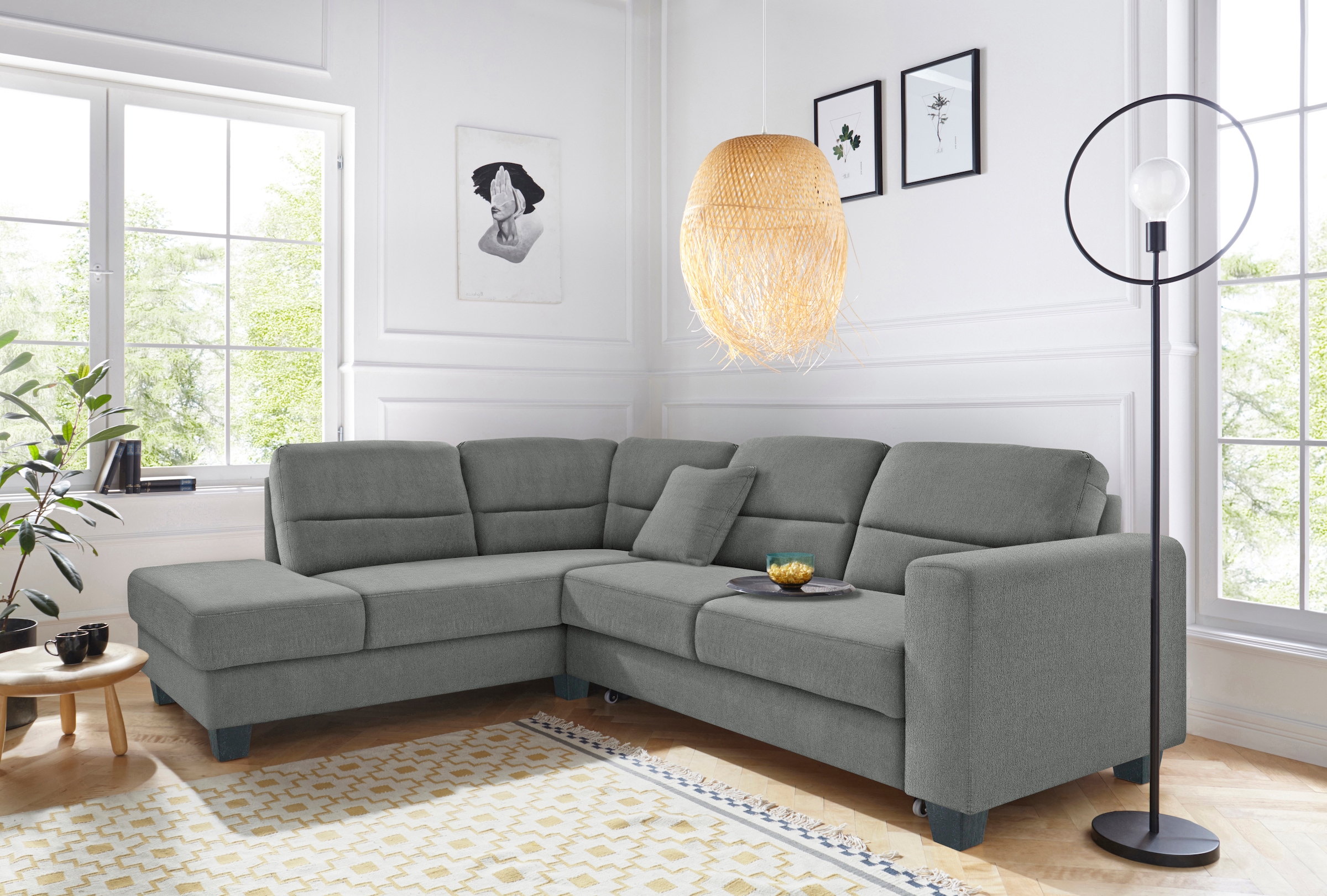TRENDMANUFAKTUR Ecksofa "Chamber, zeitlos&modern, hoher Sitzkomfort, Breite günstig online kaufen