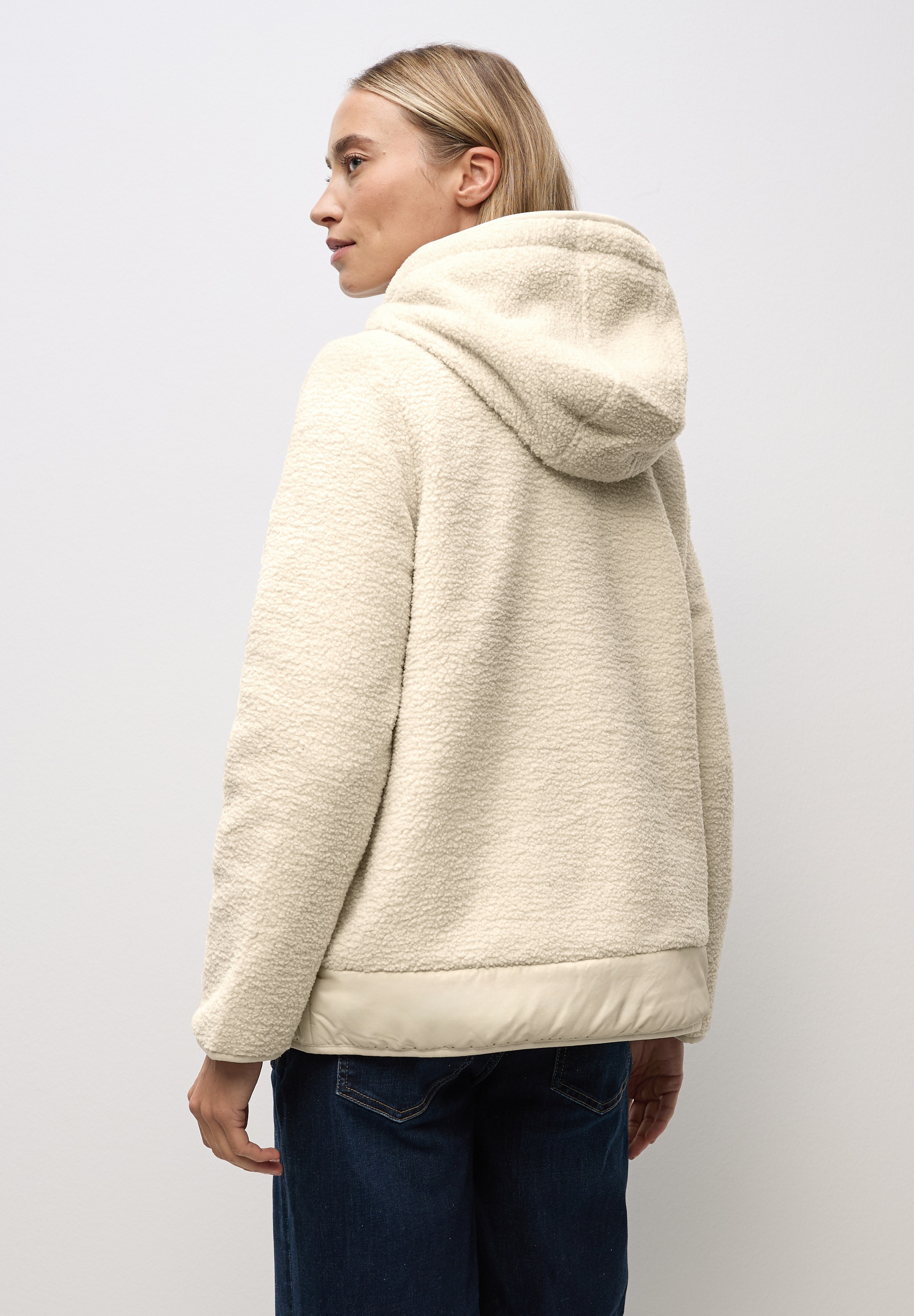 STREET ONE Fellimitatjacke mit Kapuze in Unifarbe günstig online kaufen