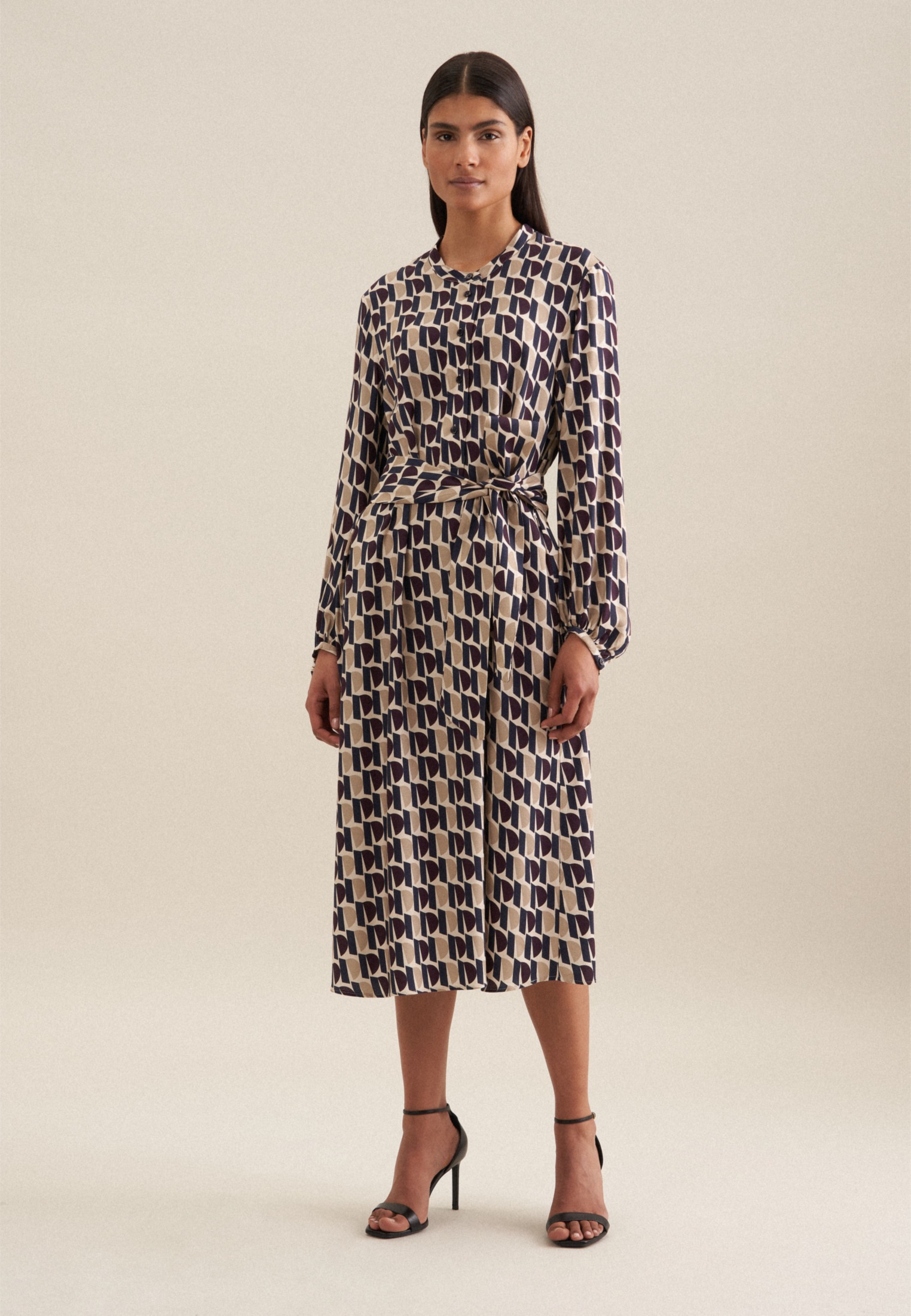 seidensticker Sommerkleid "Schwarze Rose" 1/1 Kragen Druck günstig online kaufen