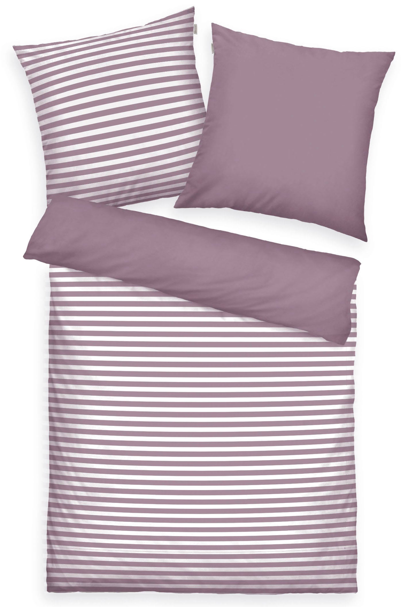 TOM TAILOR HOME Bettwäsche "MEDIUM STRIPES in Gr. 135x200cm, 155x220cm oder 200x220cm" 3 Stk. new bedroom, mit farbigem Markenreißverschluss