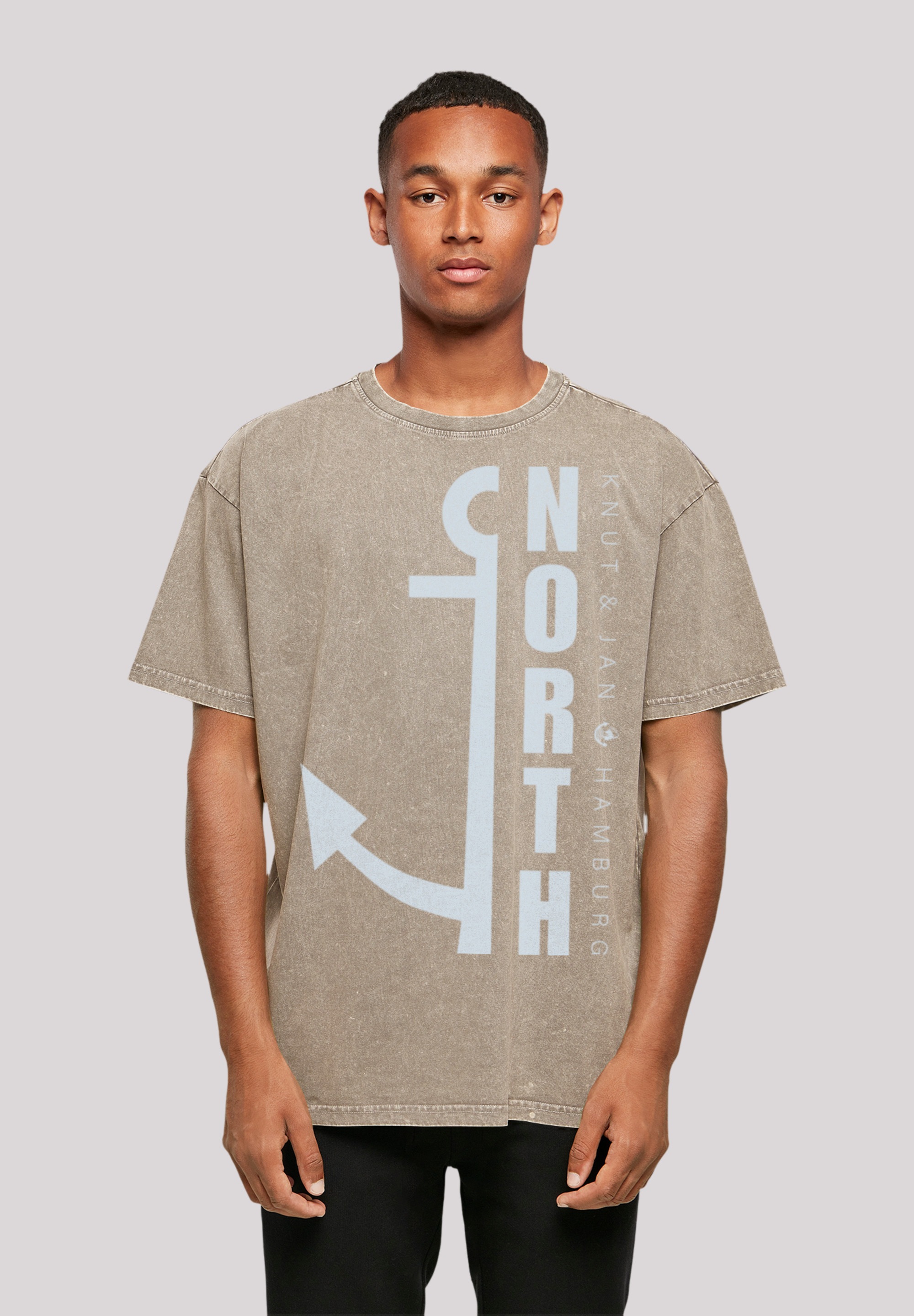 T-Shirt »North Anker Knut & Jan Hamburg Blau«, Print