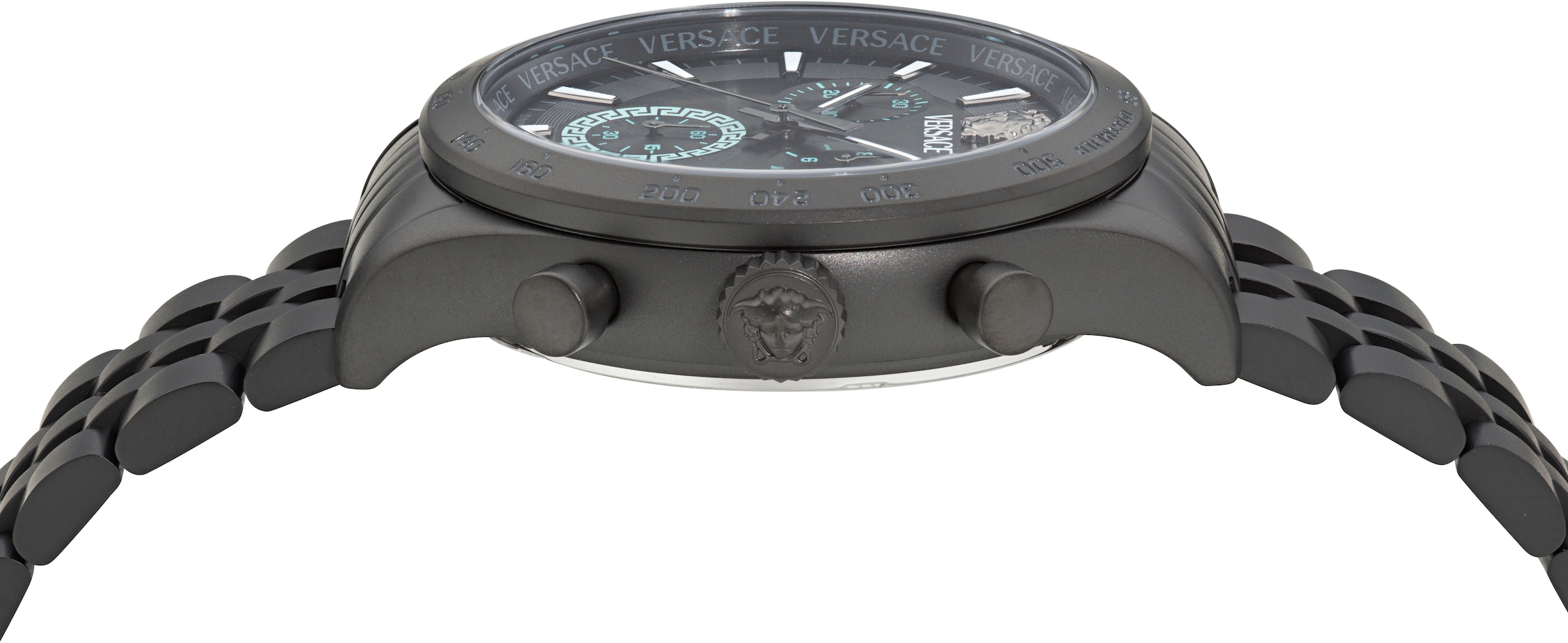 Versace Chronograph »HELLENYIUM CHRONO PETITE«, Quarzuhr, Armbanduhr, Herrenuhr,Swiss Made,Edelstahlband,Stoppfunktion