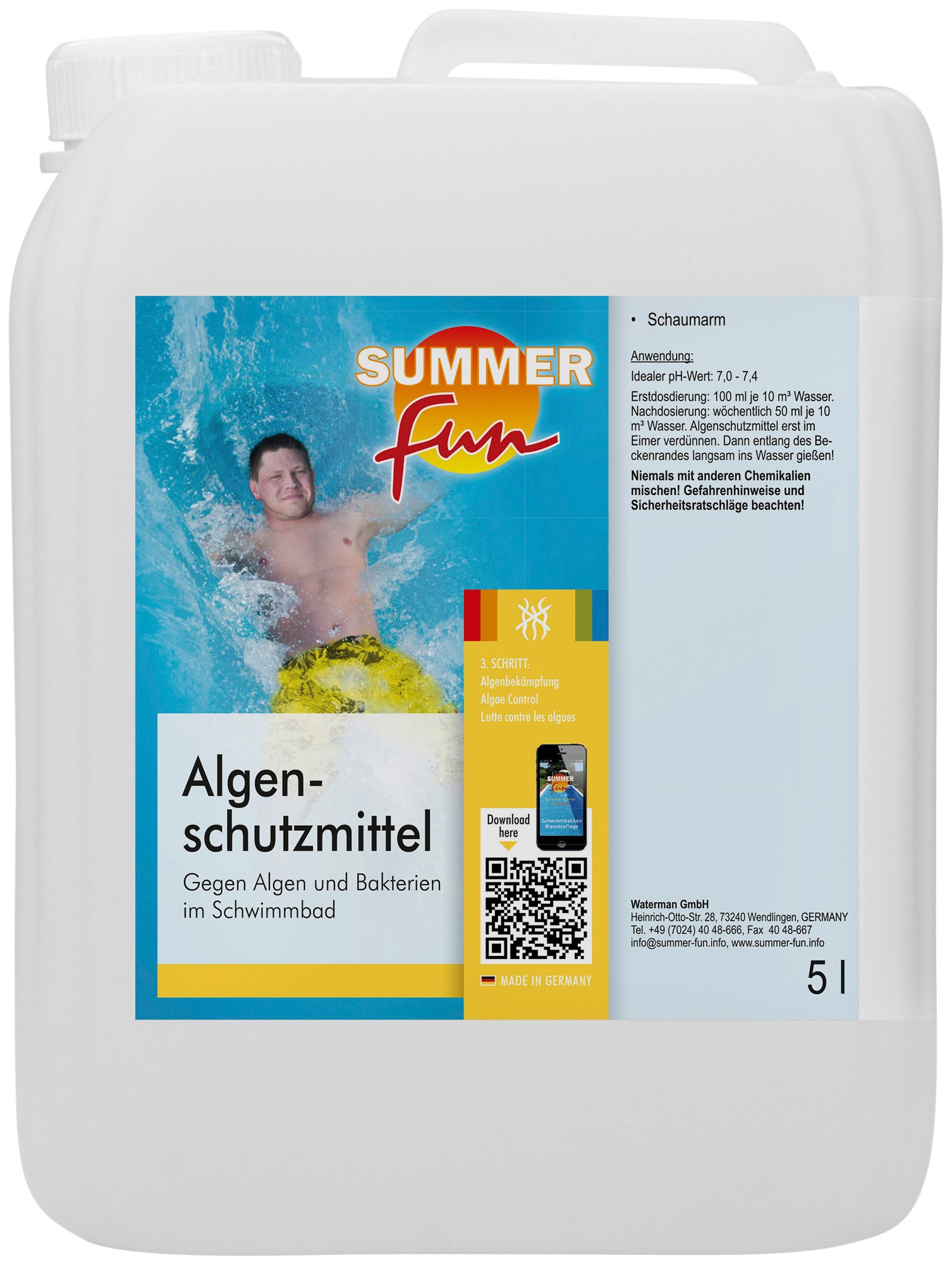 SUMMER FUN Poolpflege "Algenschutzmittel schaumfrei", 5 l