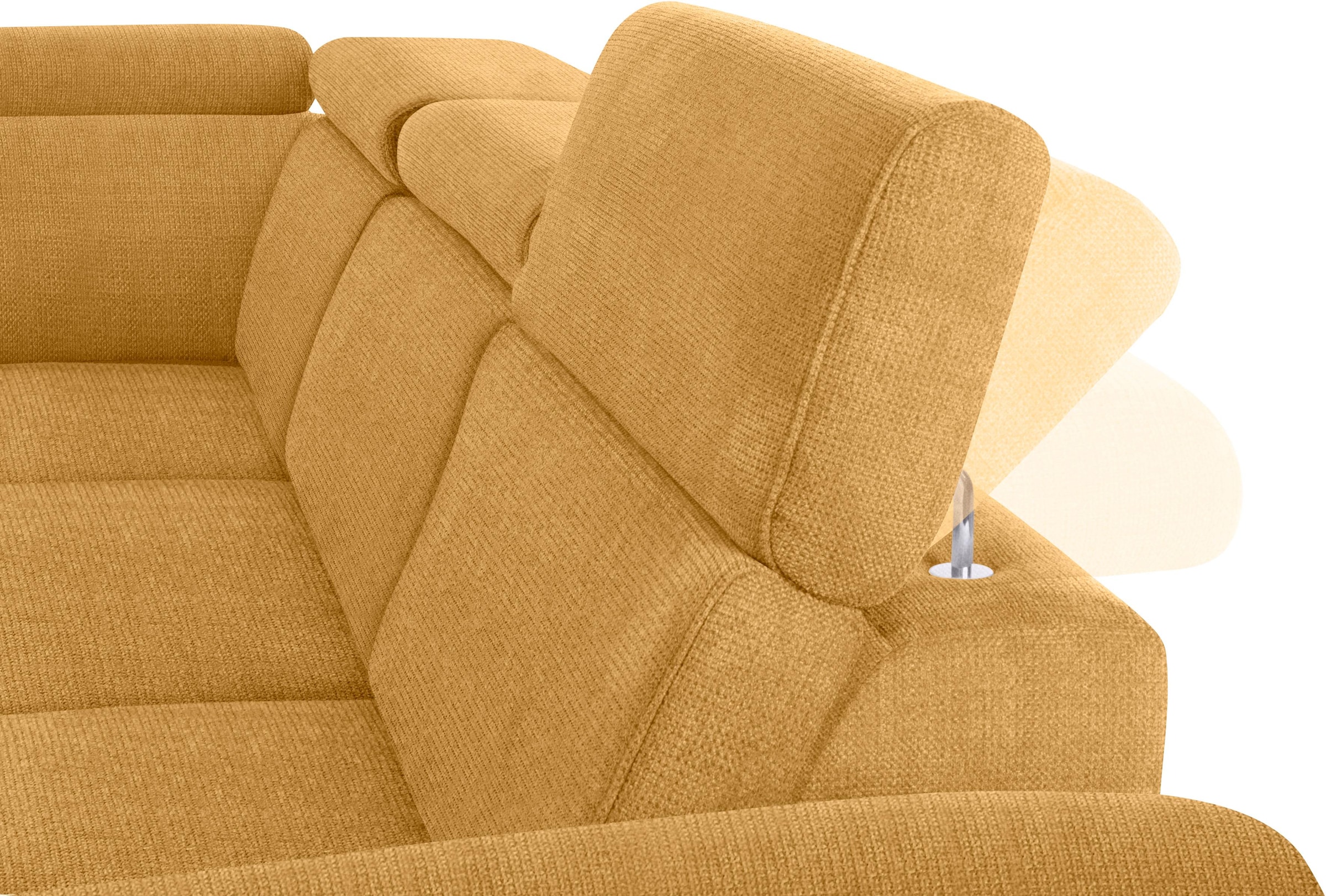 sit&more Ecksofa, inklusive Kopfteilverstellung, wahlweise mit Bettfunktion und Bettkasten