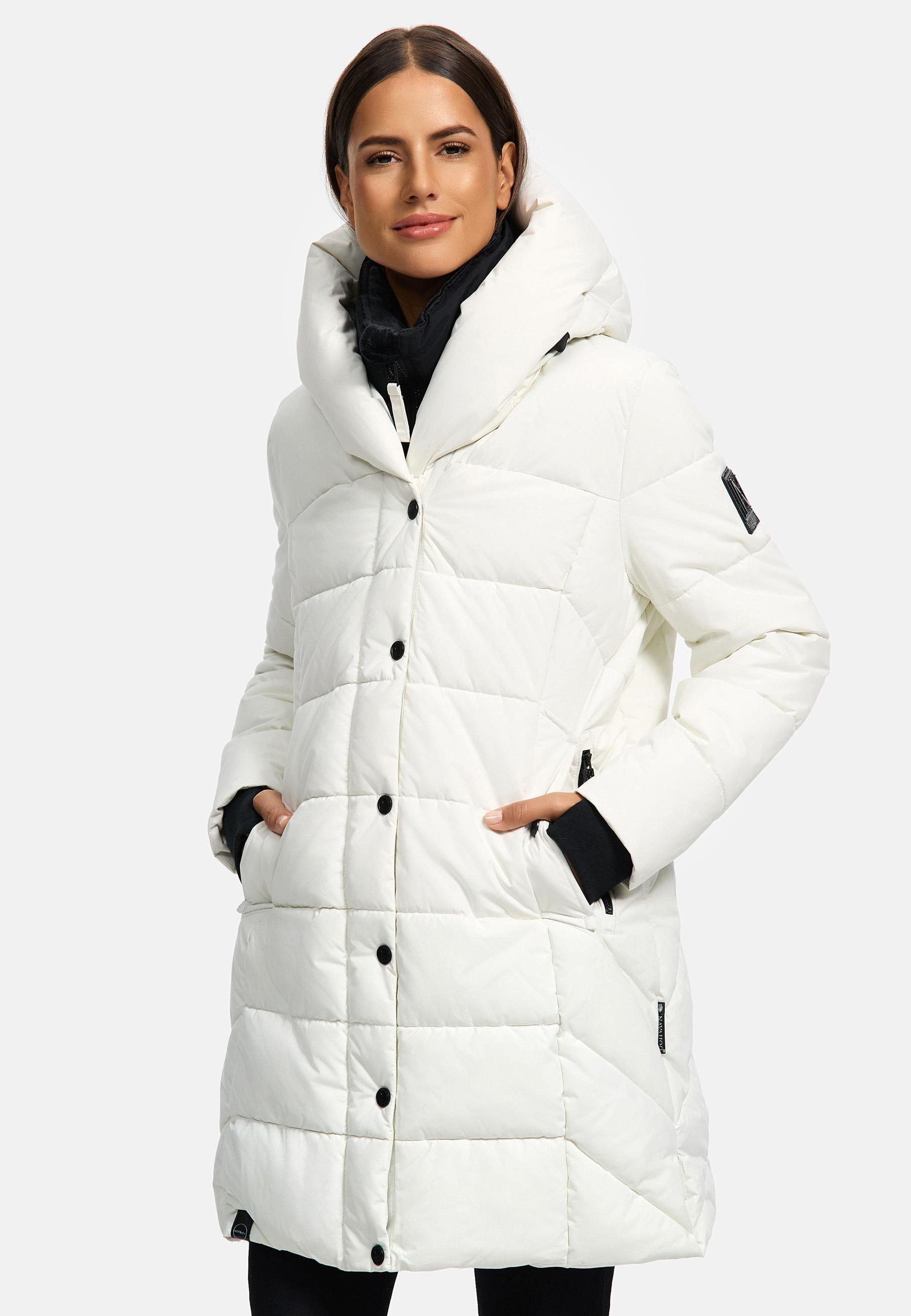 Navahoo Steppmantel »Knutschilein«, Stylischer Damenmantel mit abnehmbarem Fleece-Kragen