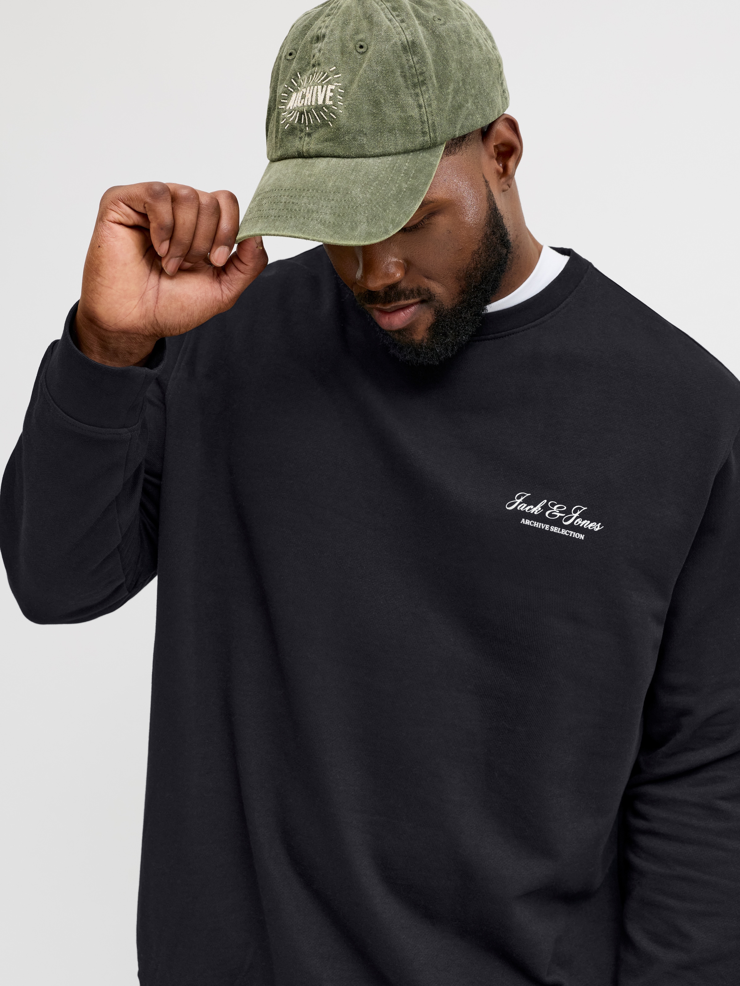 Jack & Jones PlusSize Sweatshirt »JJEARCHIVE GRAPHIC SWEAT CN NOOS PLS«, Baumwollmischung, relaxed fit
