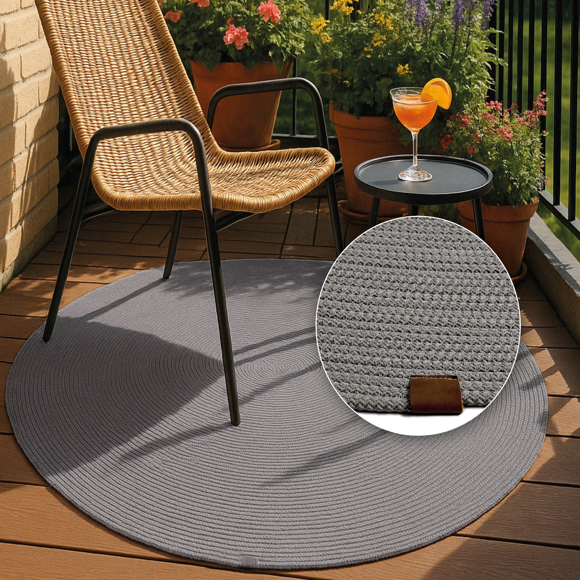 ASTRA Teppich »Paris«, rund, 8 mm Höhe, In- und Outdoor geeignet, Aussenbereich, Wohnzimmer