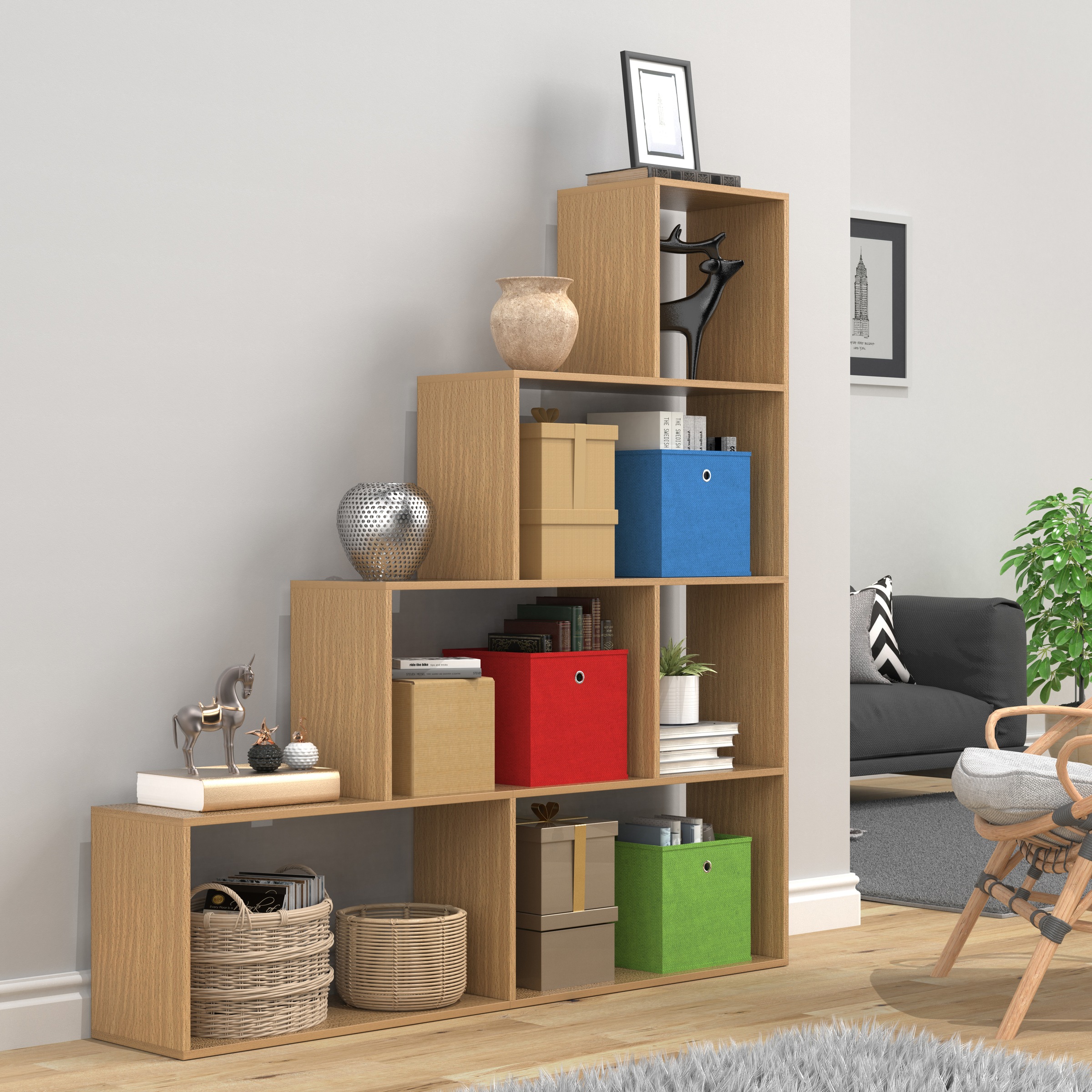 VCM Standregal »Holz Regal Raumteiler Standregal Bücher Dubila L«