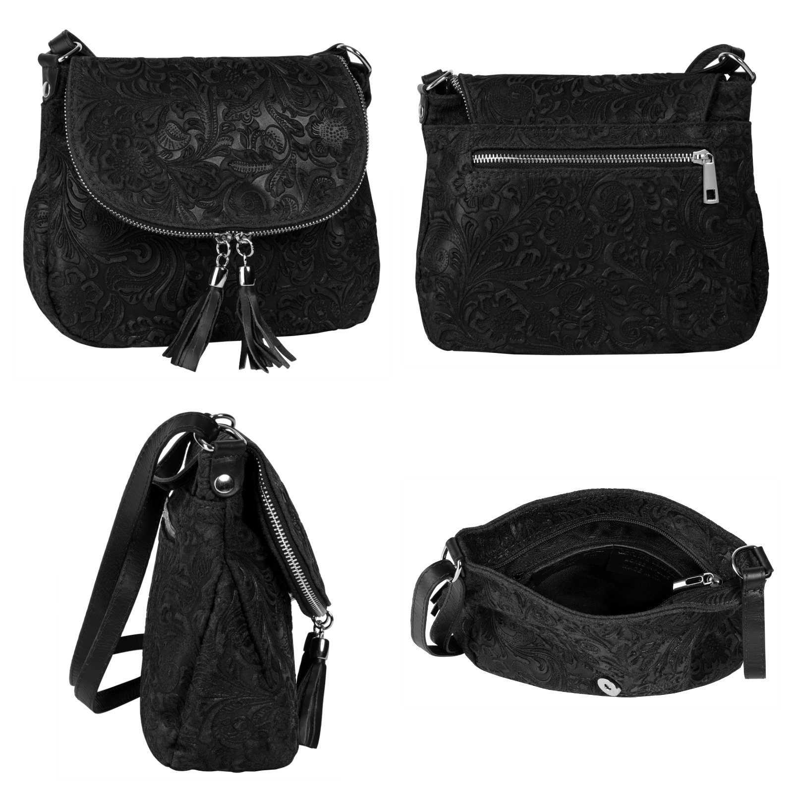 Samantha Look Umhängetasche, echt Leder, Made in Italy