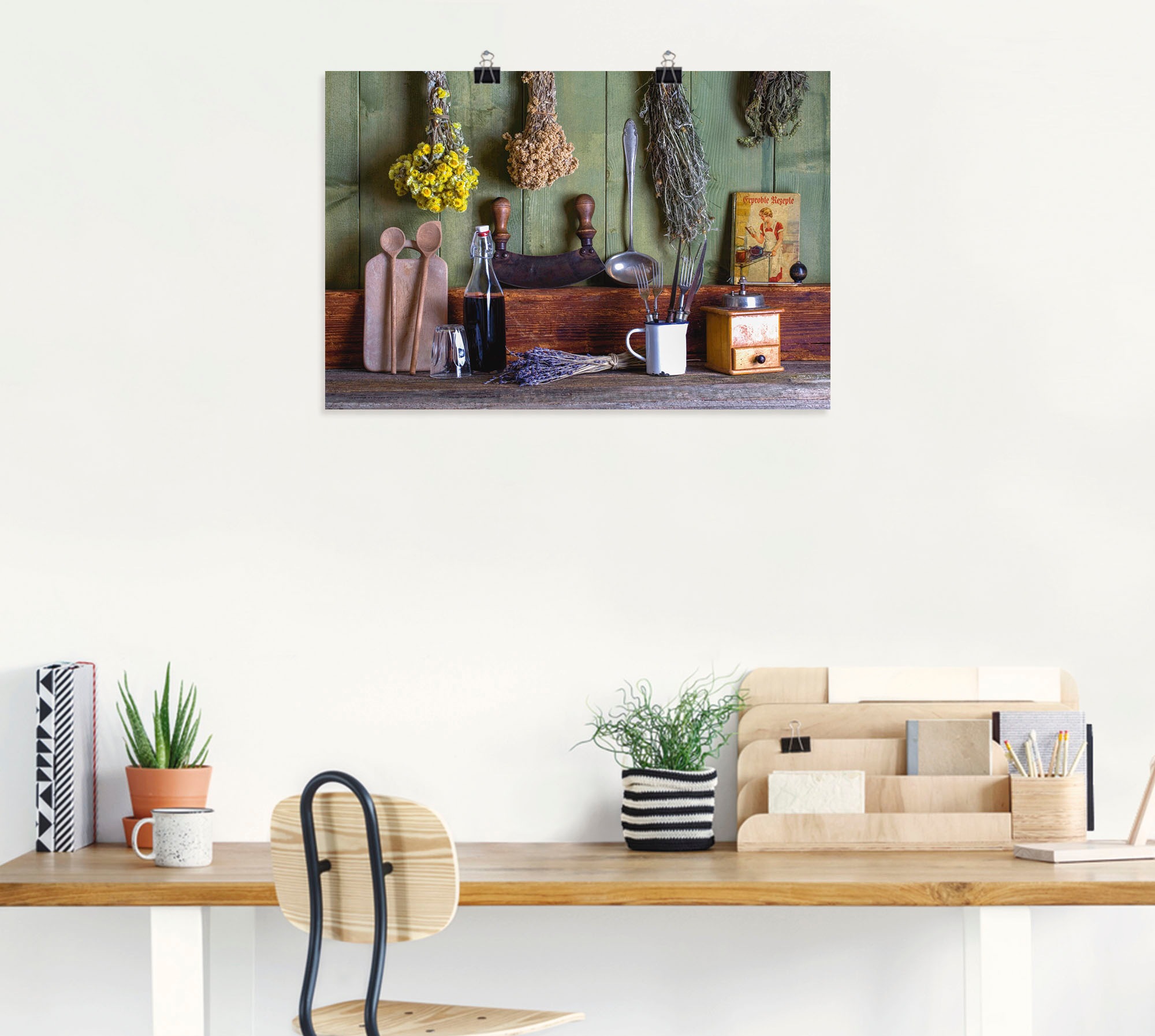 Artland Wandbild »Rustikale Küchenszene«, Innenarchitektur, (1 St.), als Alubild, Outdoorbild, Leinwandbild, Poster, Wandaufkleber