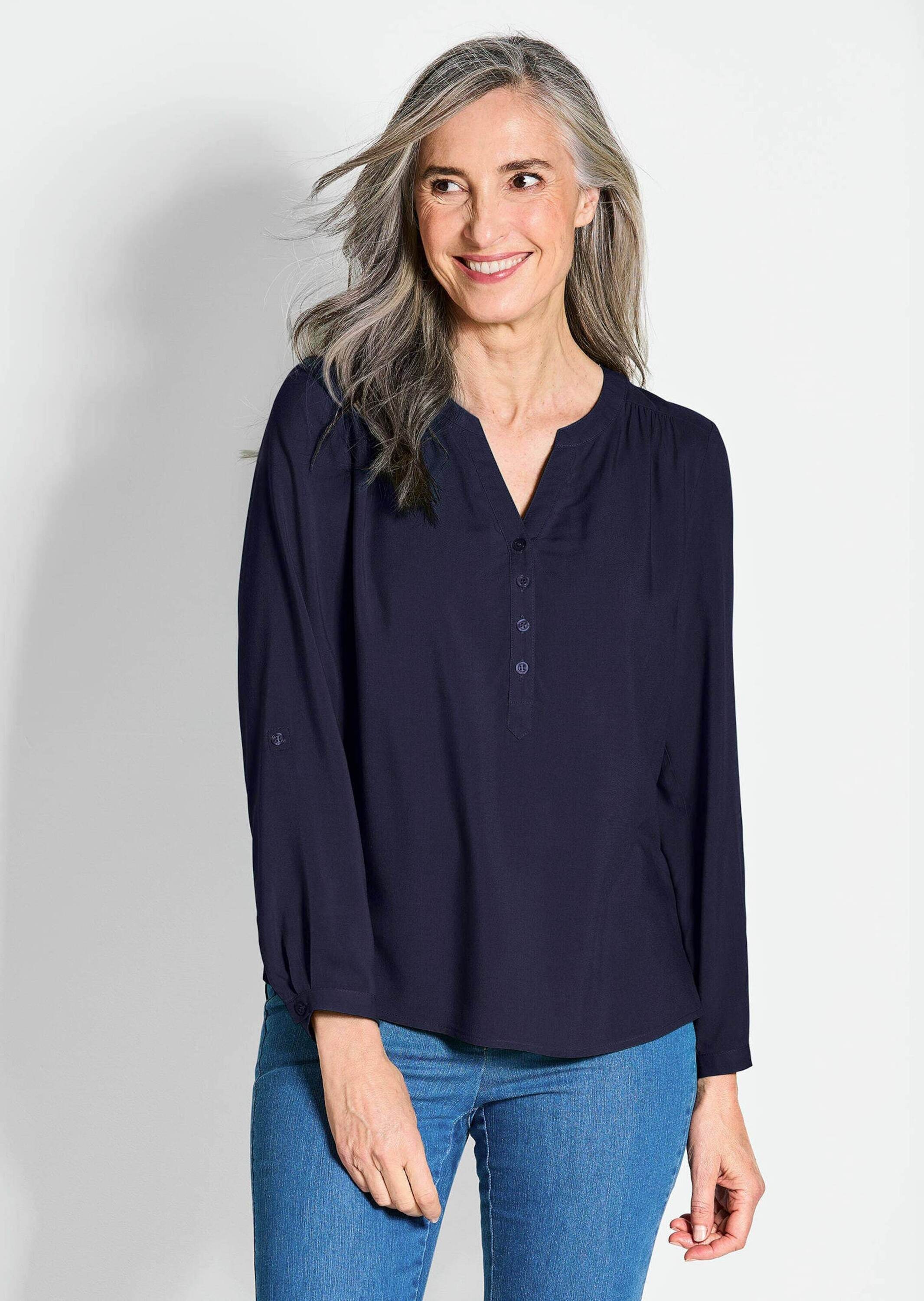 GOLDNER Schlupfbluse "Elegante Viskosebluse mit V-Ausschnitt" günstig online kaufen