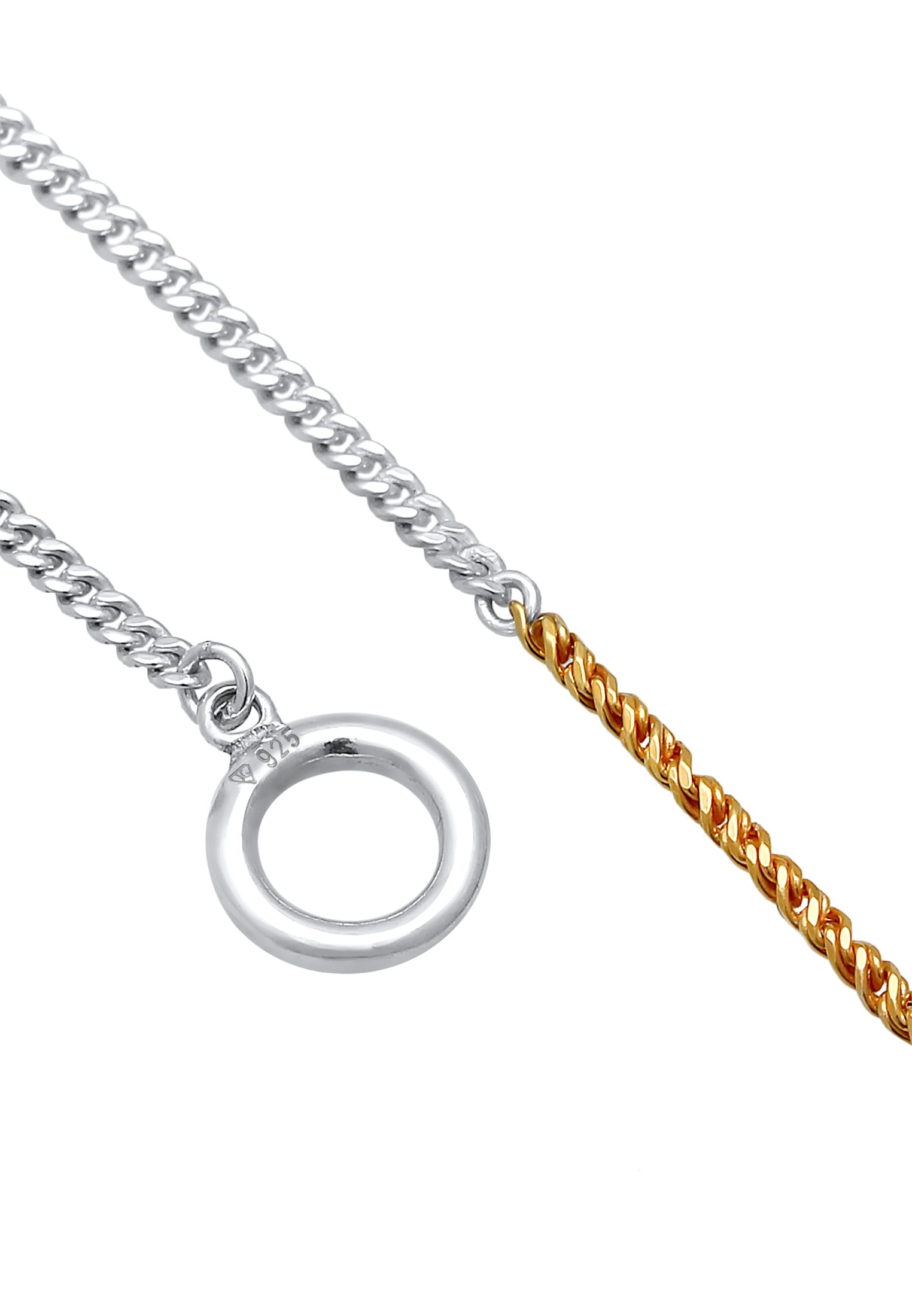 Elli Armband »Panzerkette Kordel Kreis Stab Bi-Color 925 Silber«
