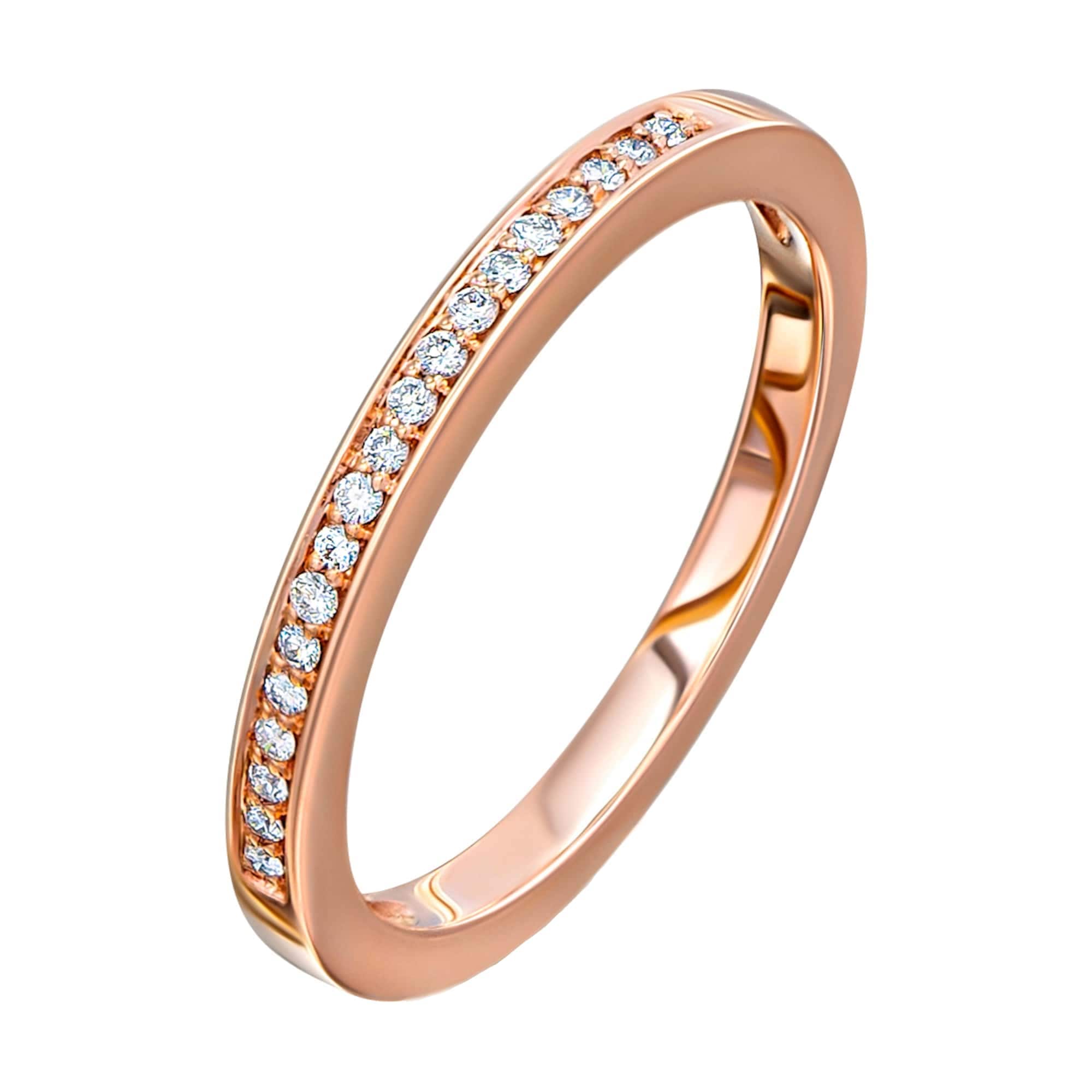 ONE ELEMENT Diamantring »0.09 ct Diamant Brillant Memoire Ring 585 Rotgold«, Damen Gold Schmuck Memoire