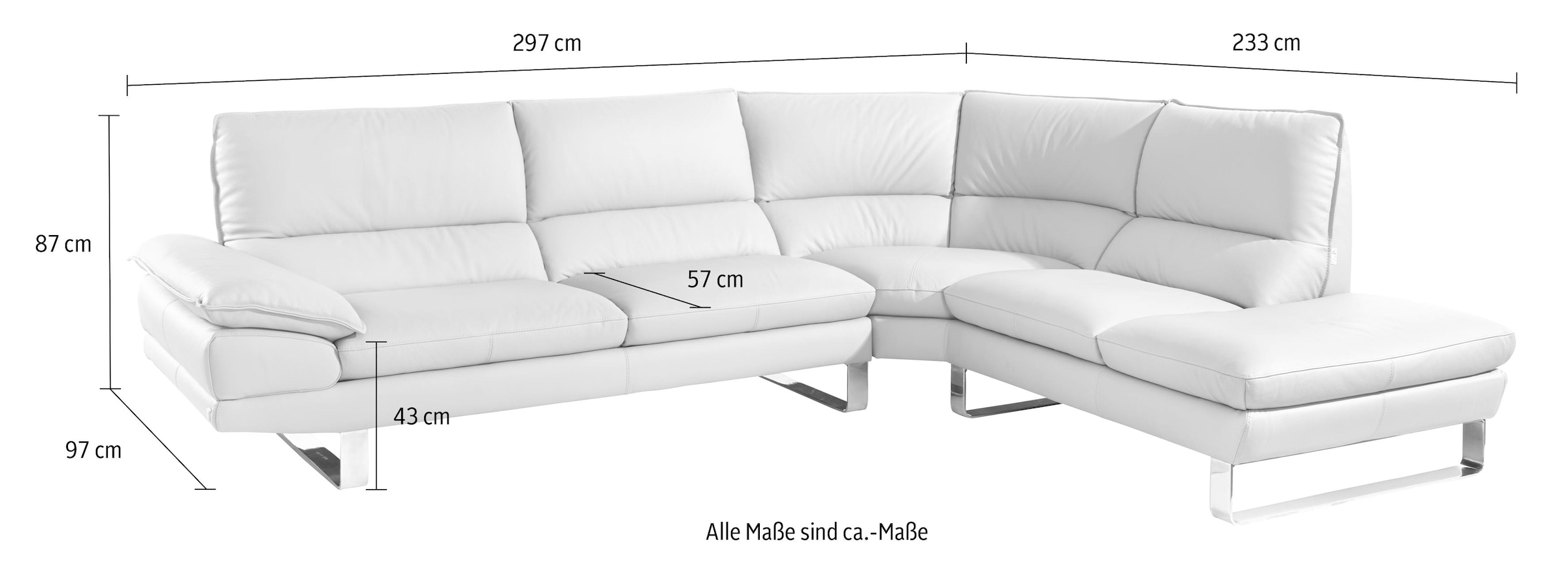 »Dave«, oder CALIA Ottomane | ITALIA aus BAUR Leder, kaufen wahlweise rechts Ecksofa links