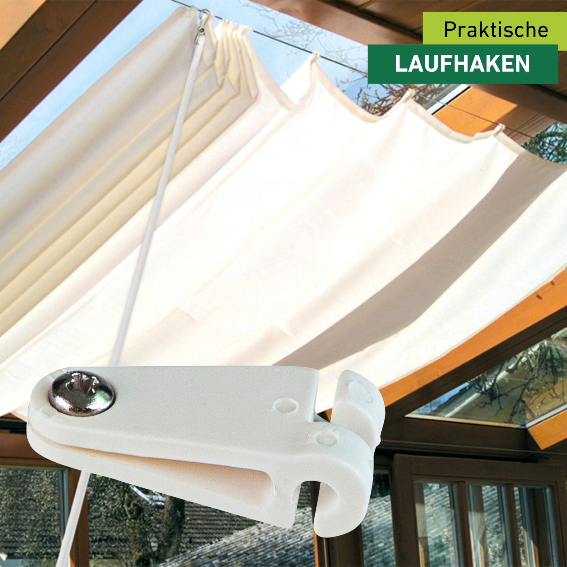 Windhager Sonnensegel »Laufhaken mit Edelstahlschrauben, 30 Stk.« Befestigungsset für 2-2,5 mm Edelstahlseile, einfache Montage