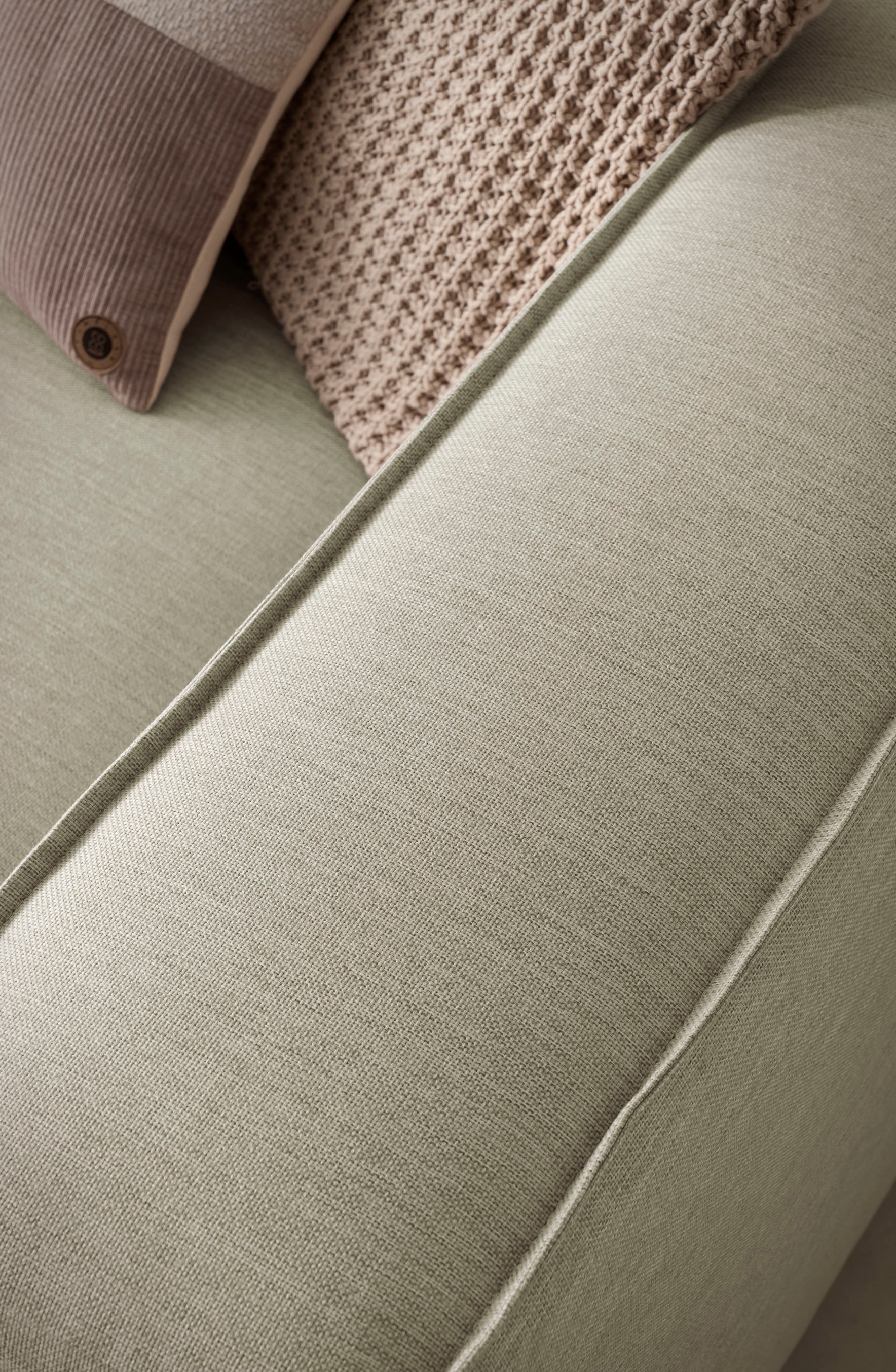 LeGer Home by Lena Gercke Ecksofa »PIARA XXL, Big-Sofa in Cord oder Leinenoptik, L-Form, mit Kedernaht«, wahlweise Ottomane rechts/links, schwarze Füße, extra tiefe Sitzfläche