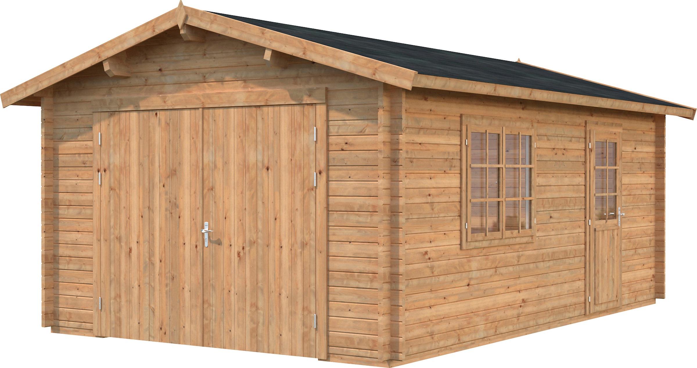 Palmako Garage »Roger«, BxTxH: 426x598x276 cm, mit Holztor, hellbraun  online kaufen | BAUR | Garagen