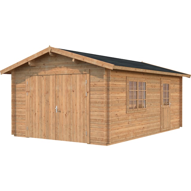 Palmako Garage »Roger«, BxTxH: 426x598x276 cm, mit Holztor, hellbraun  online kaufen | BAUR