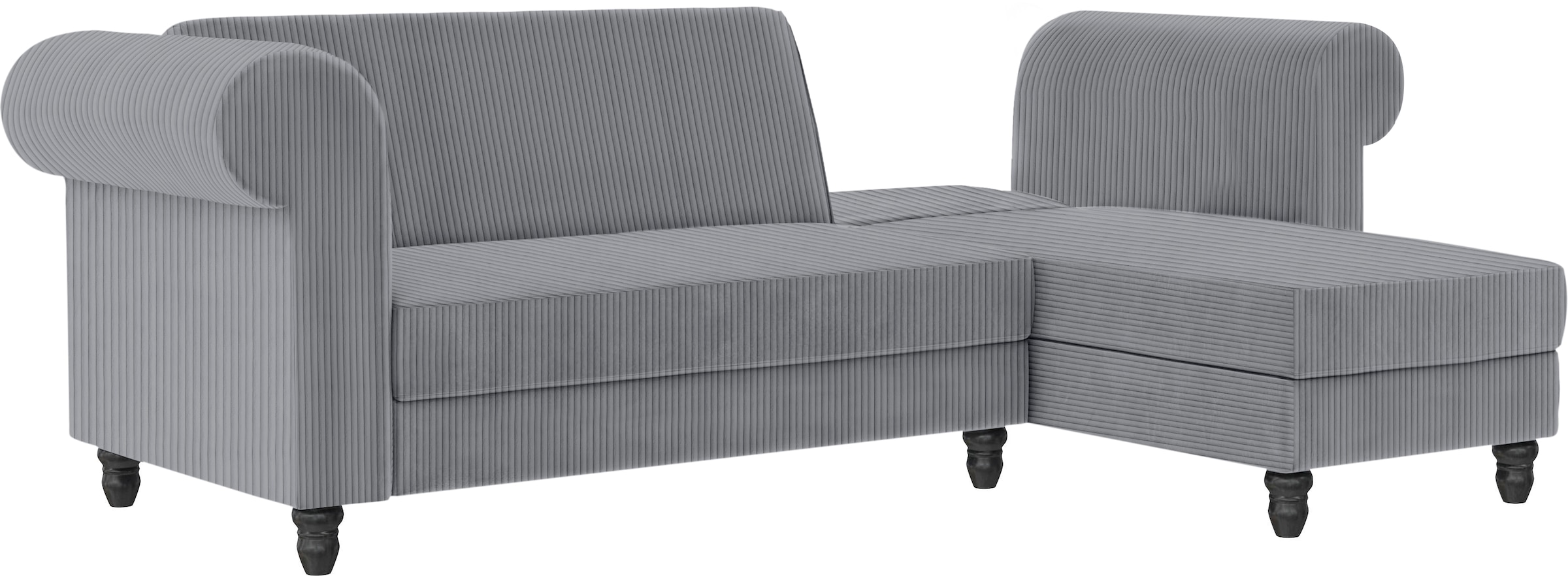 Dorel Home Ecksofa »Felix II, L-Form, Schlafsofa 241cm (Liegefl. 108/195 cm),«, verstellb. Rückenlehne, Recamiere wechselbar, Cord
